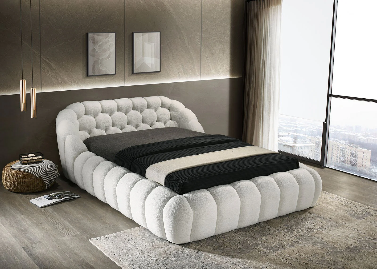 Newquay E.King Bed, White - Image 2