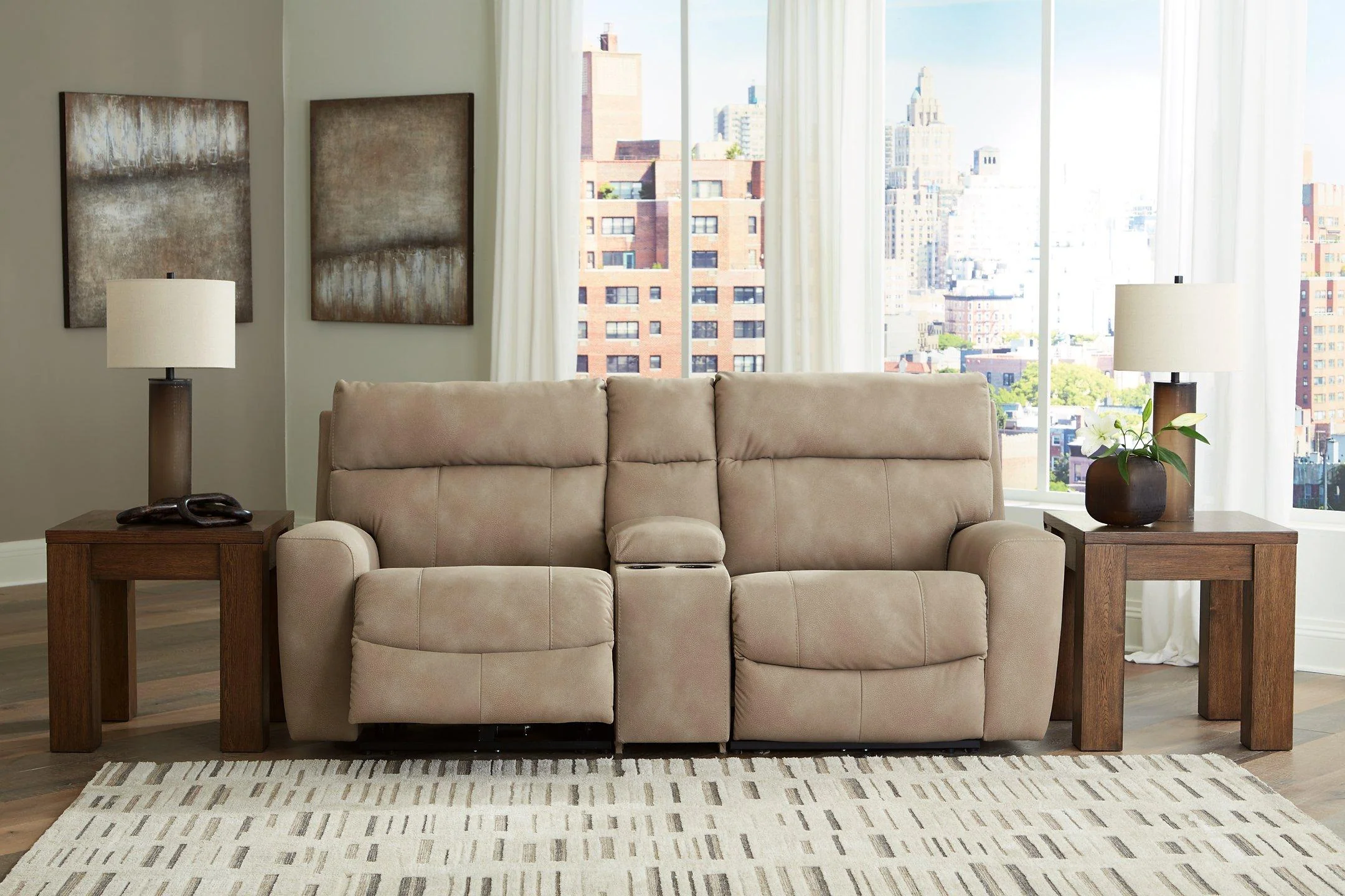 Next-Gen DuraPella Power Reclining Sectional Loveseat with Console - Image 20