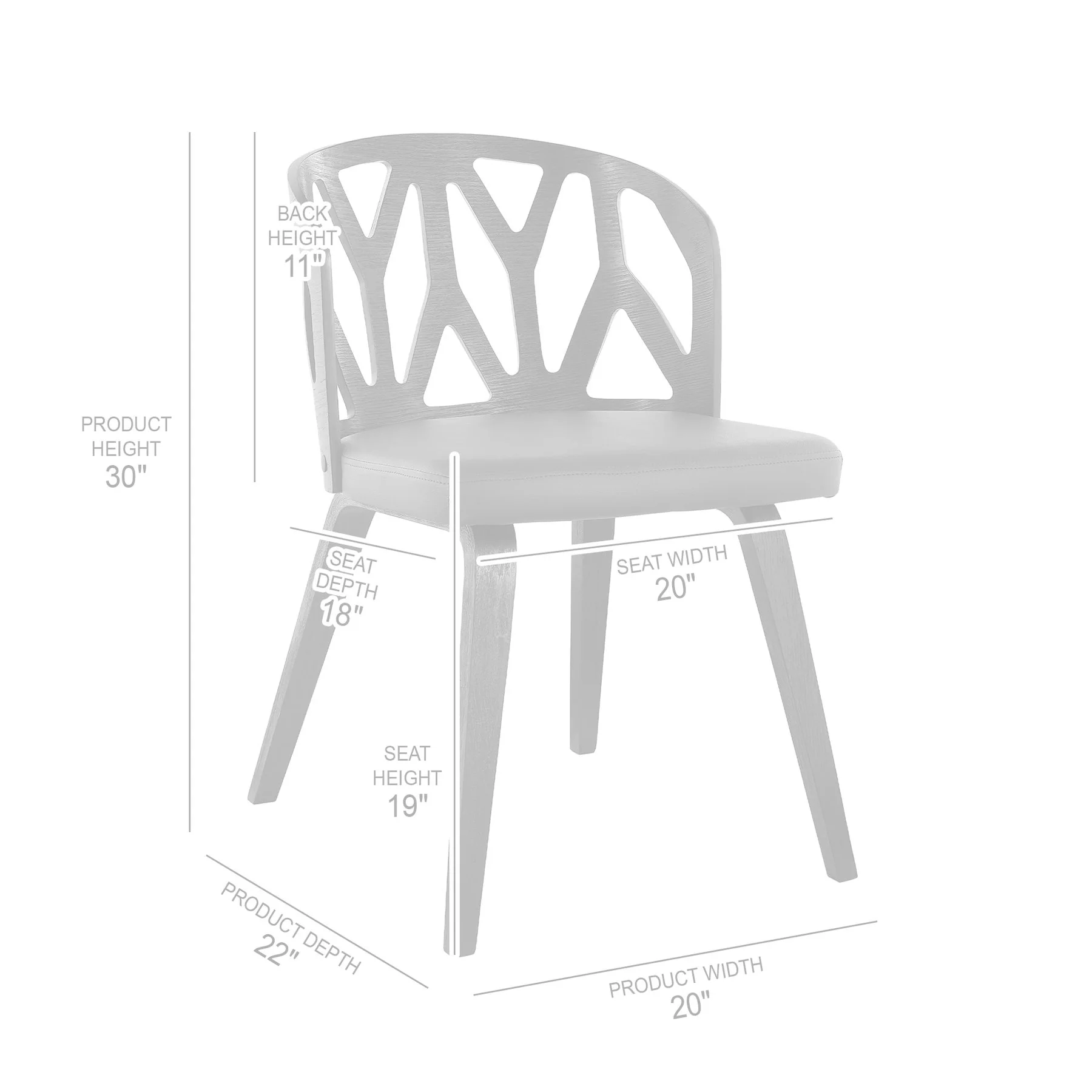 Nia Gray Faux Leather and Black Wood Dining Chairs - Set of 2 - Image 7