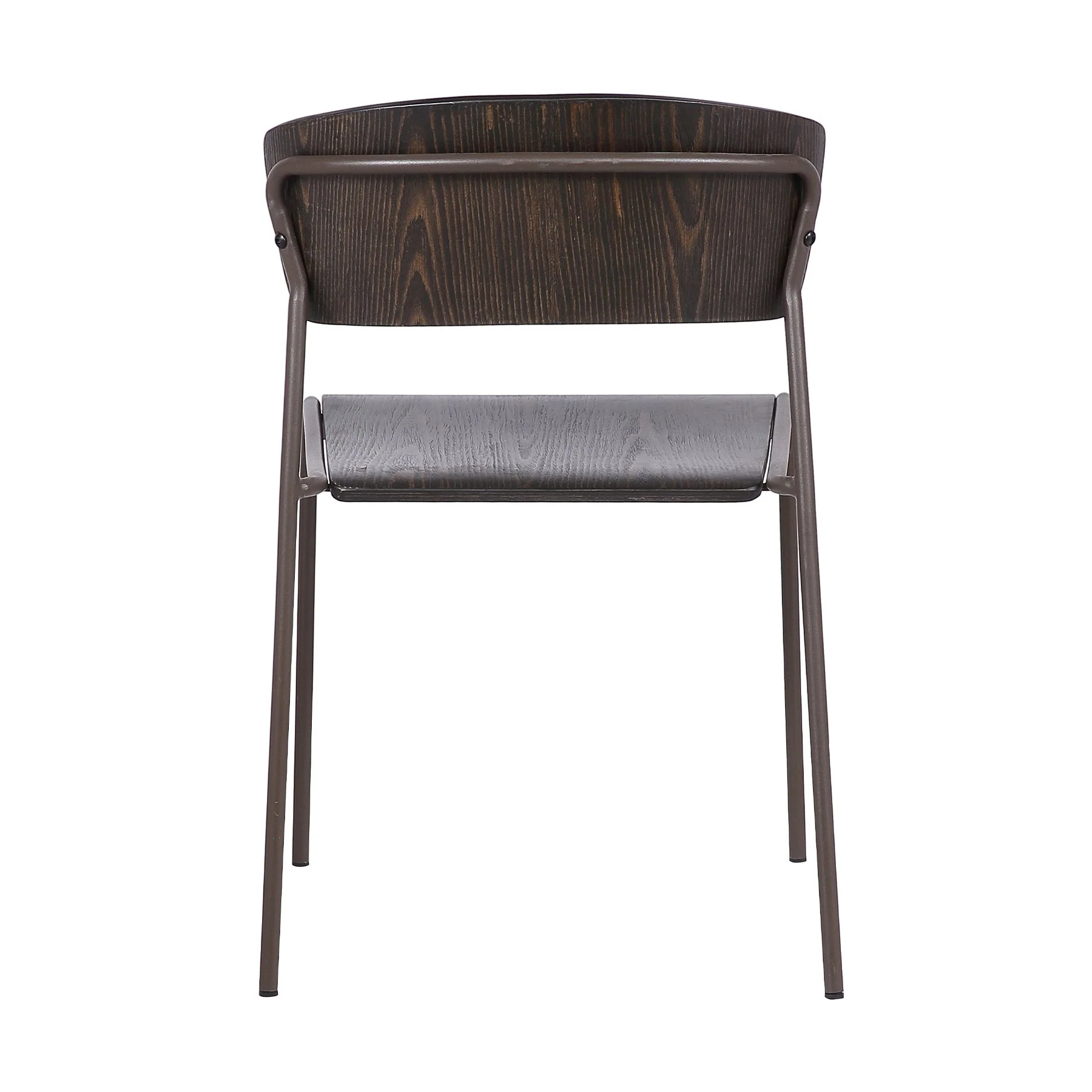 Nick Walnut and Metal Open Back Dining Accent Chairs (Set of 2) - Image 5