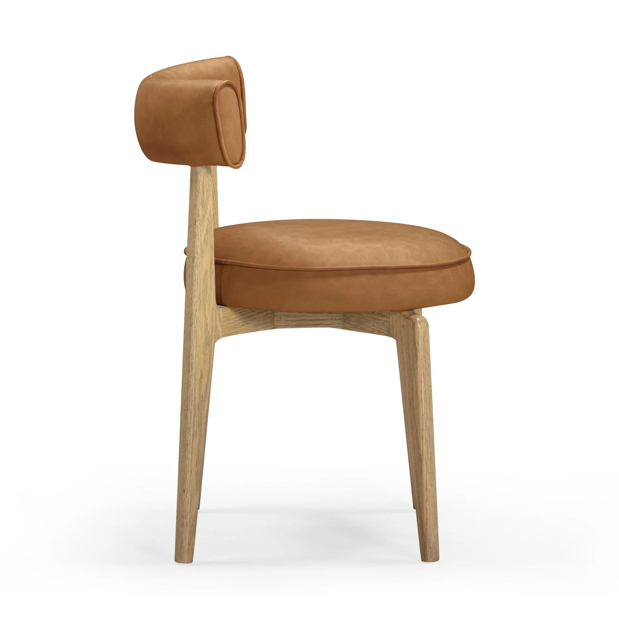 Nikita Saddle Brown Performance Vegan Leather Dining Chair - Image 3
