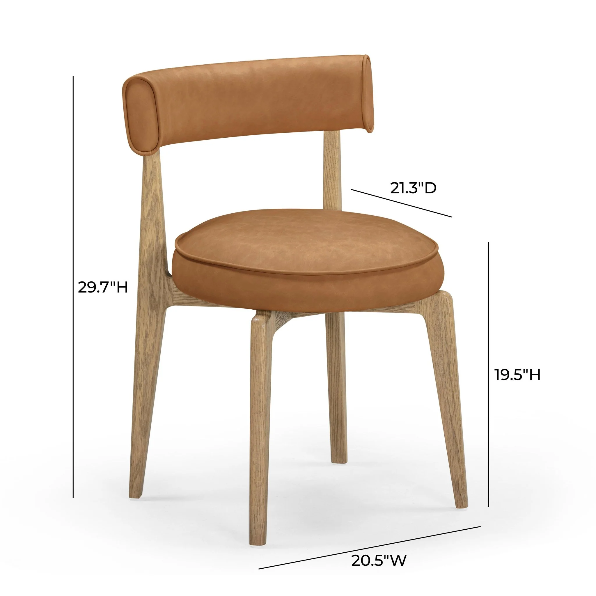 Nikita Saddle Brown Performance Vegan Leather Dining Chair - Image 6