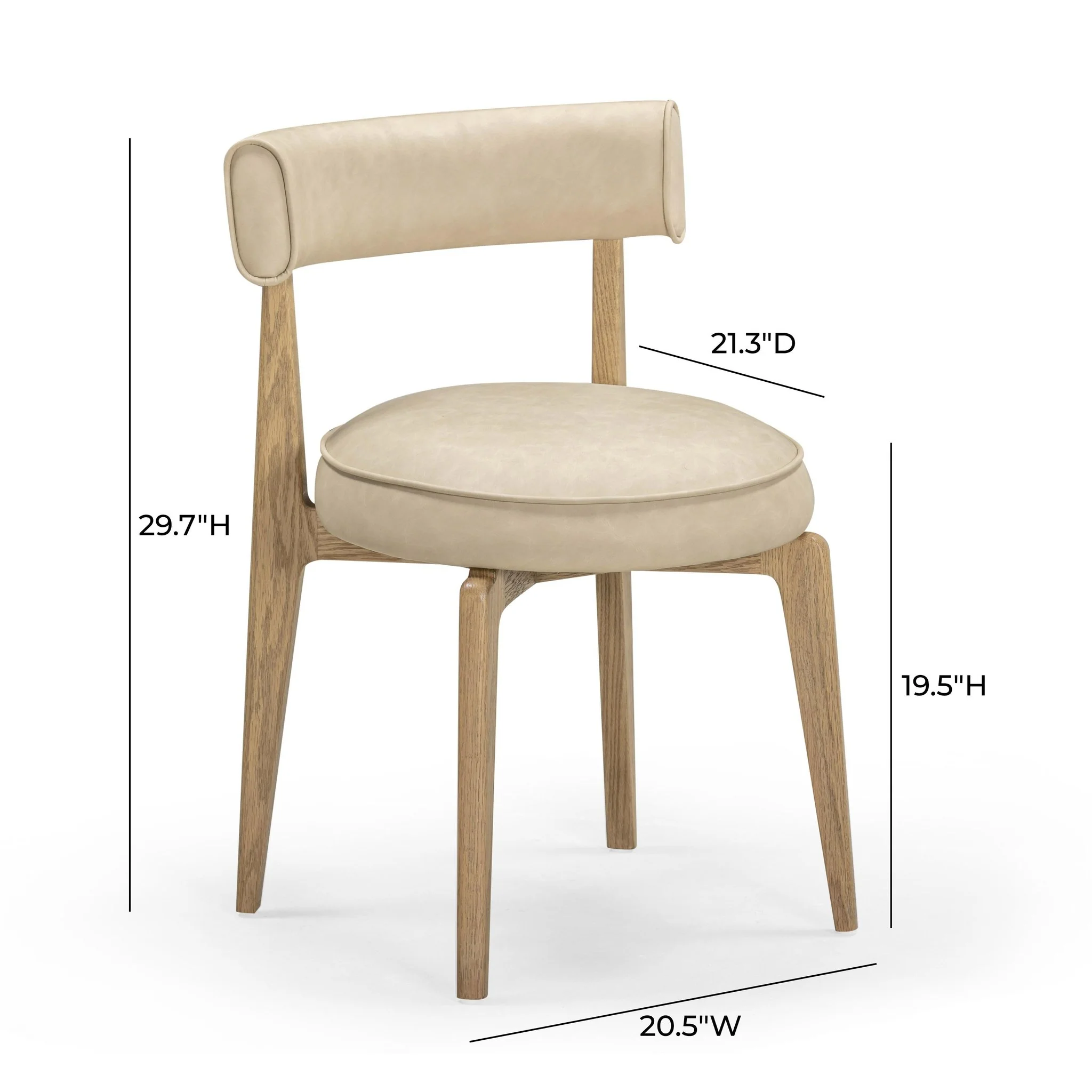 Nikita Taupe Performance Vegan Leather Dining Chair - Image 6