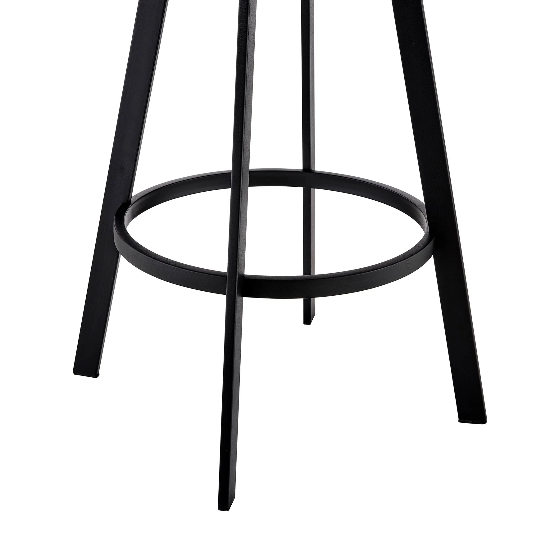 Nikole 30" Bar Height Swivel Bar Stool in Matt Black Finish with Gray Faux Leather - Image 8