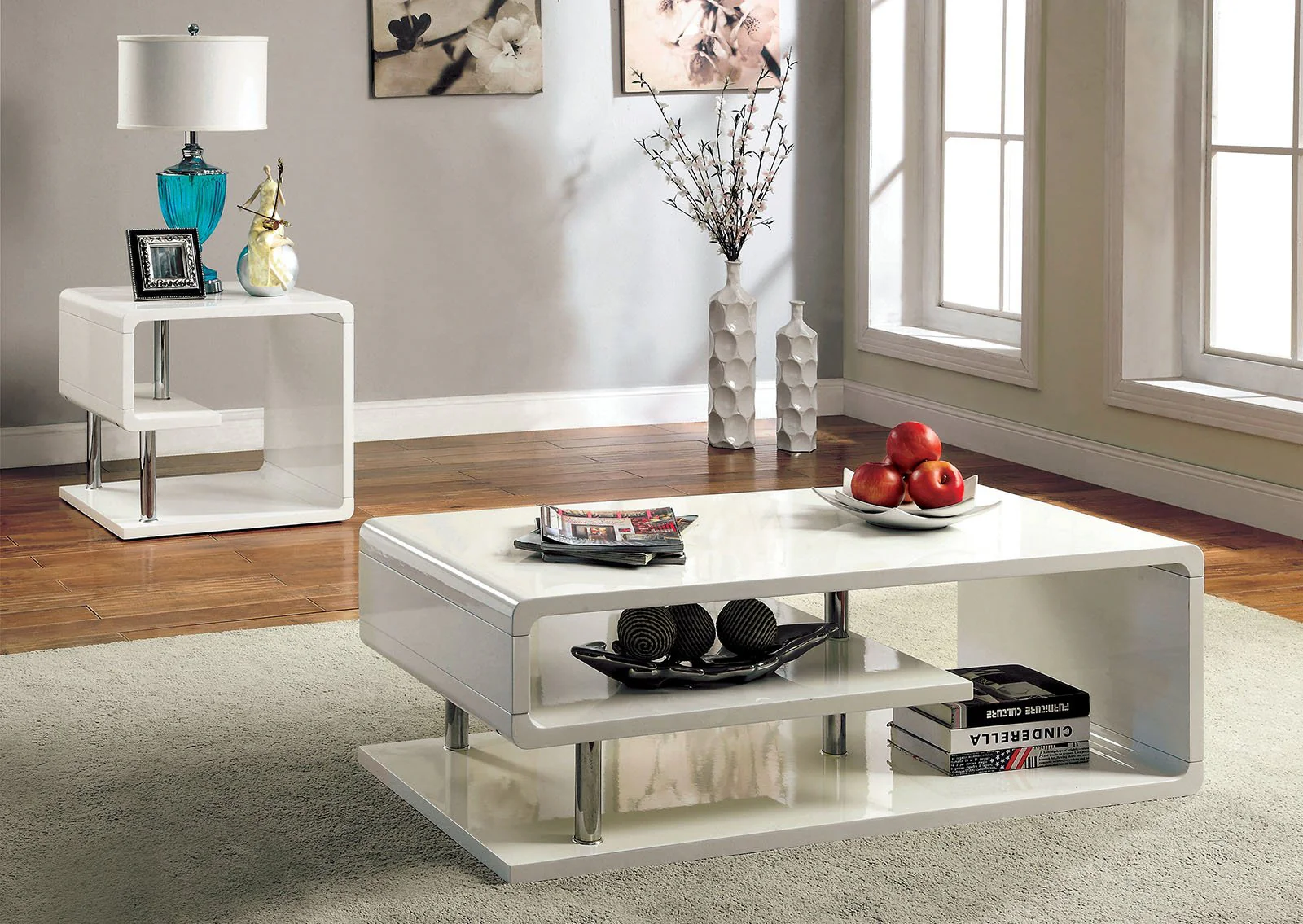 Ninove Coffee Table, White/Chrome - Image 2