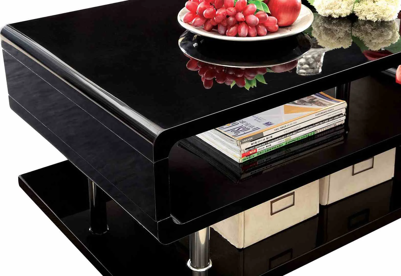 Ninove End Table, Black/Chrome - Image 3