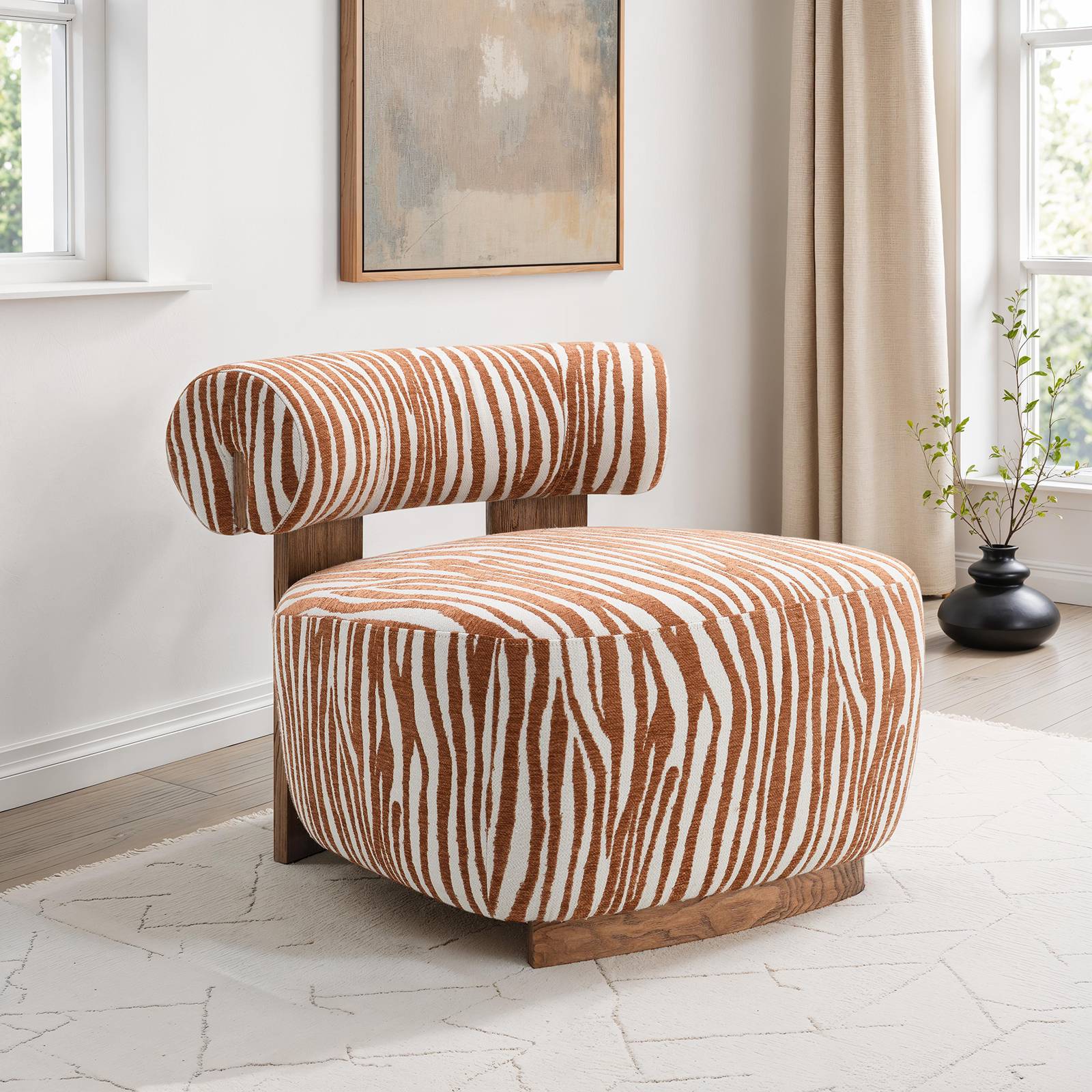 Niobe Accent Chair, Rustic Orange - Image 2