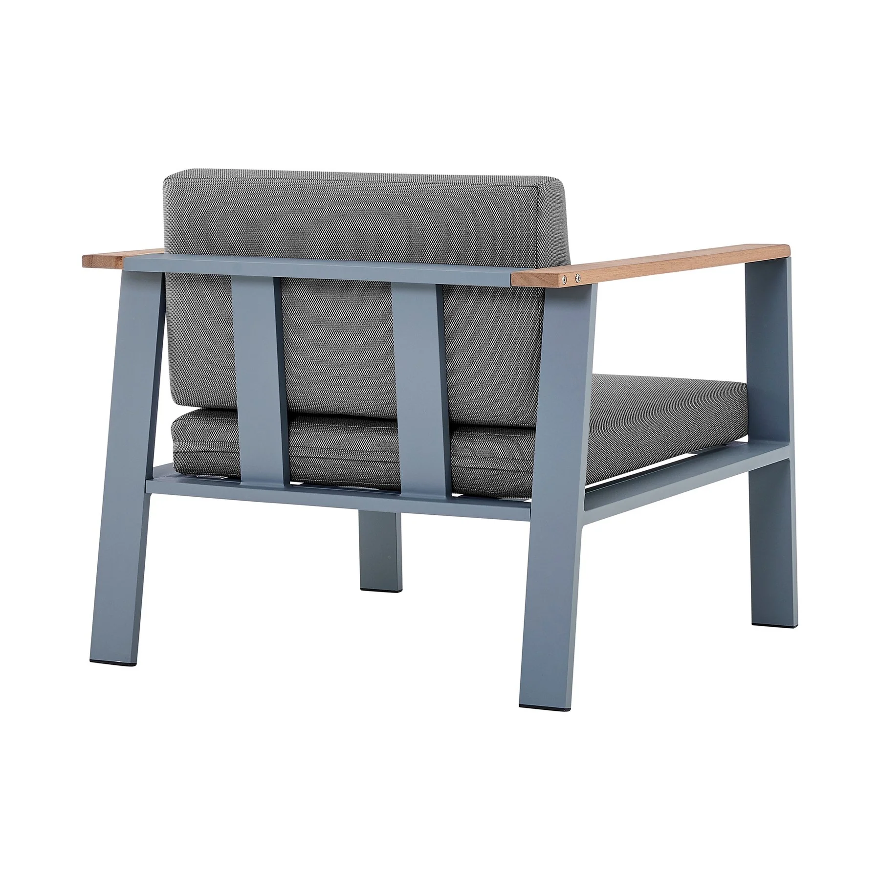 Nofi 4 piece Outdoor Patio Set in Gray Finish with Gray Cushions and Teak Wood - Image 6