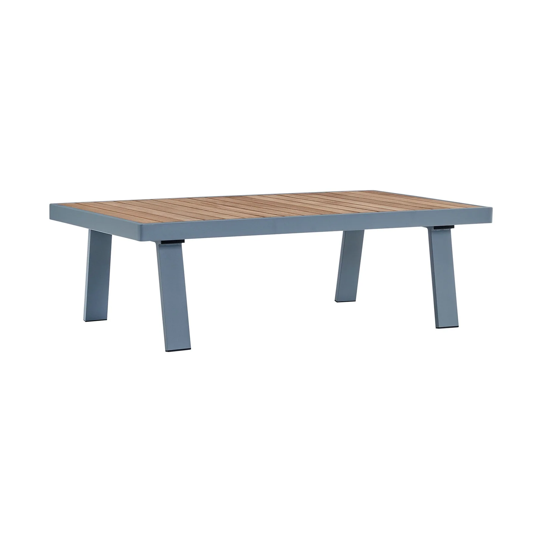 Nofi 4 piece Outdoor Patio Set in Gray Finish with Gray Cushions and Teak Wood - Image 7