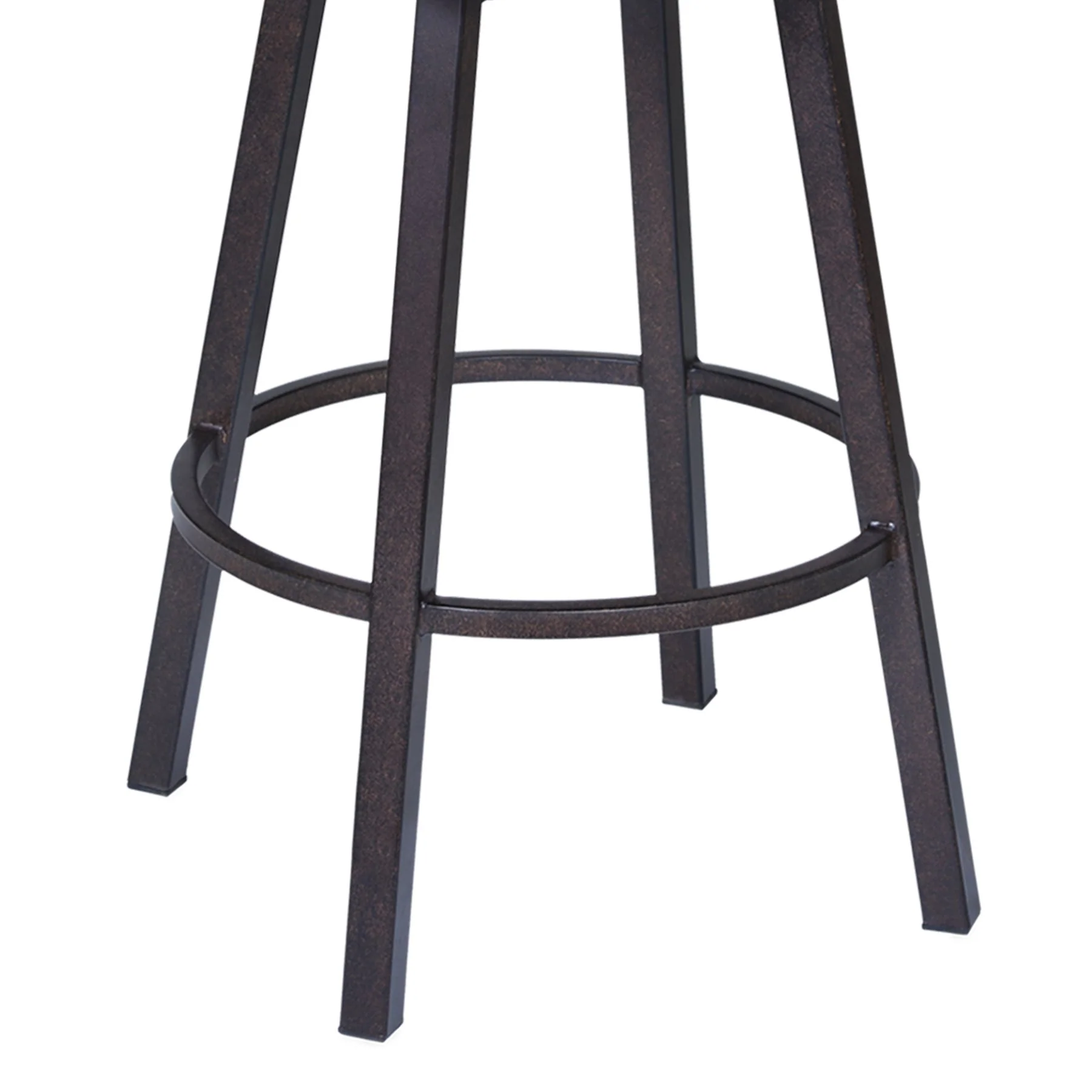 Nova 26" Counter Height Swivel Metal Barstool in Auburn Bay finish with Brown Faux Leather - Image 4