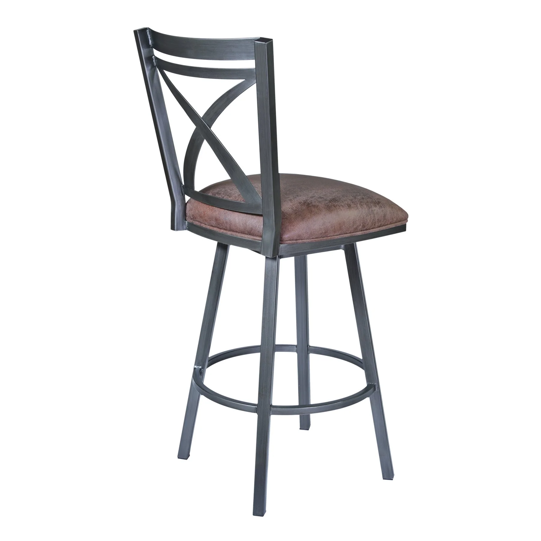 Nova 26" Counter Height Swivel Metal Barstool in Mineral finish with Bandero Tobacco - Image 2