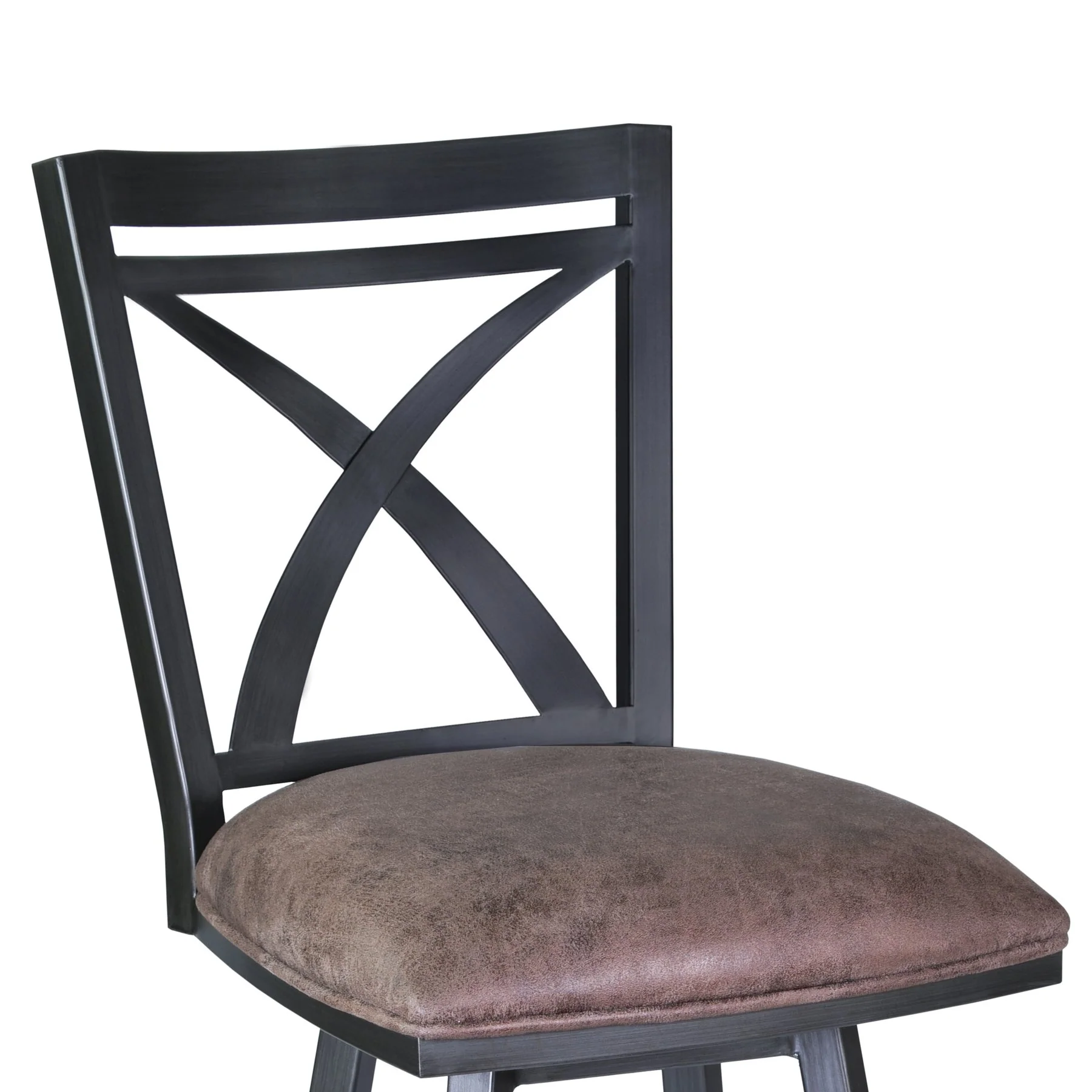 Nova 26" Counter Height Swivel Metal Barstool in Mineral finish with Bandero Tobacco - Image 3