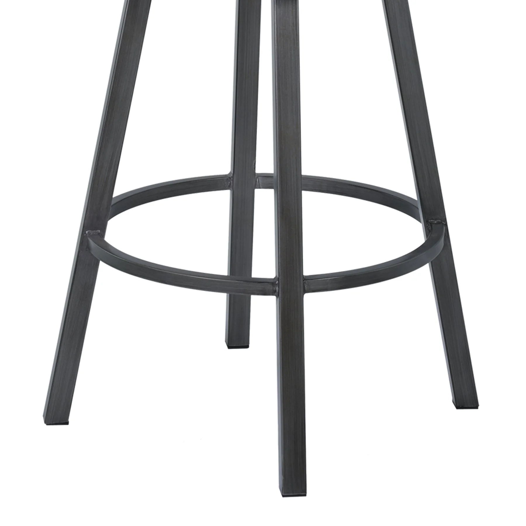 Nova 30" Bar Height Metal Swivel Barstool in Ford Black Pu and Mineral Finish - Image 4