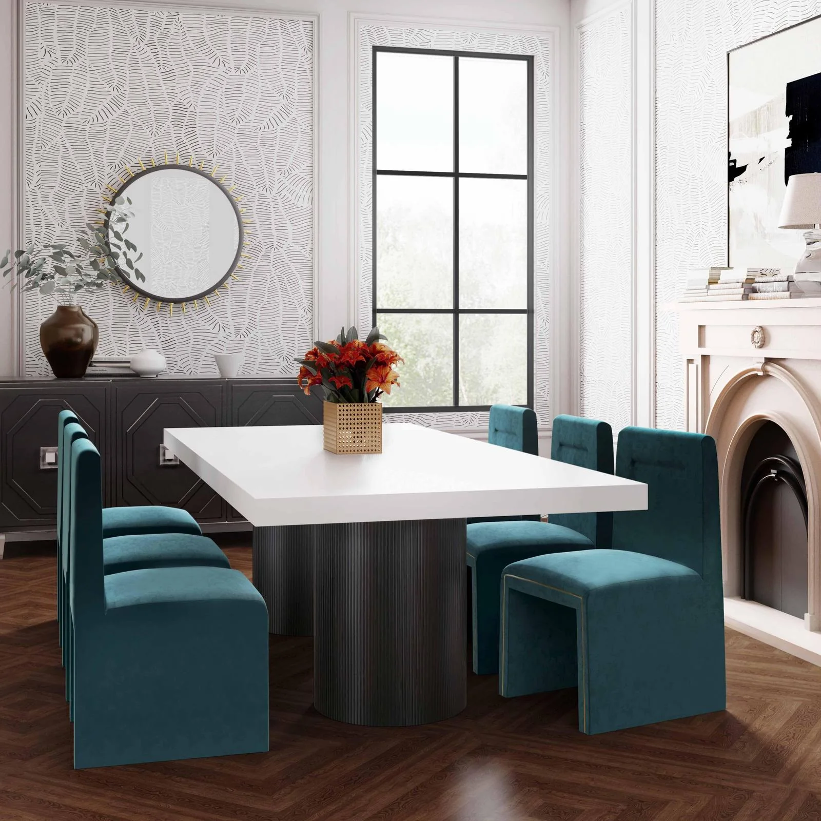 Nova White Lacquer Dining Table - Image 2