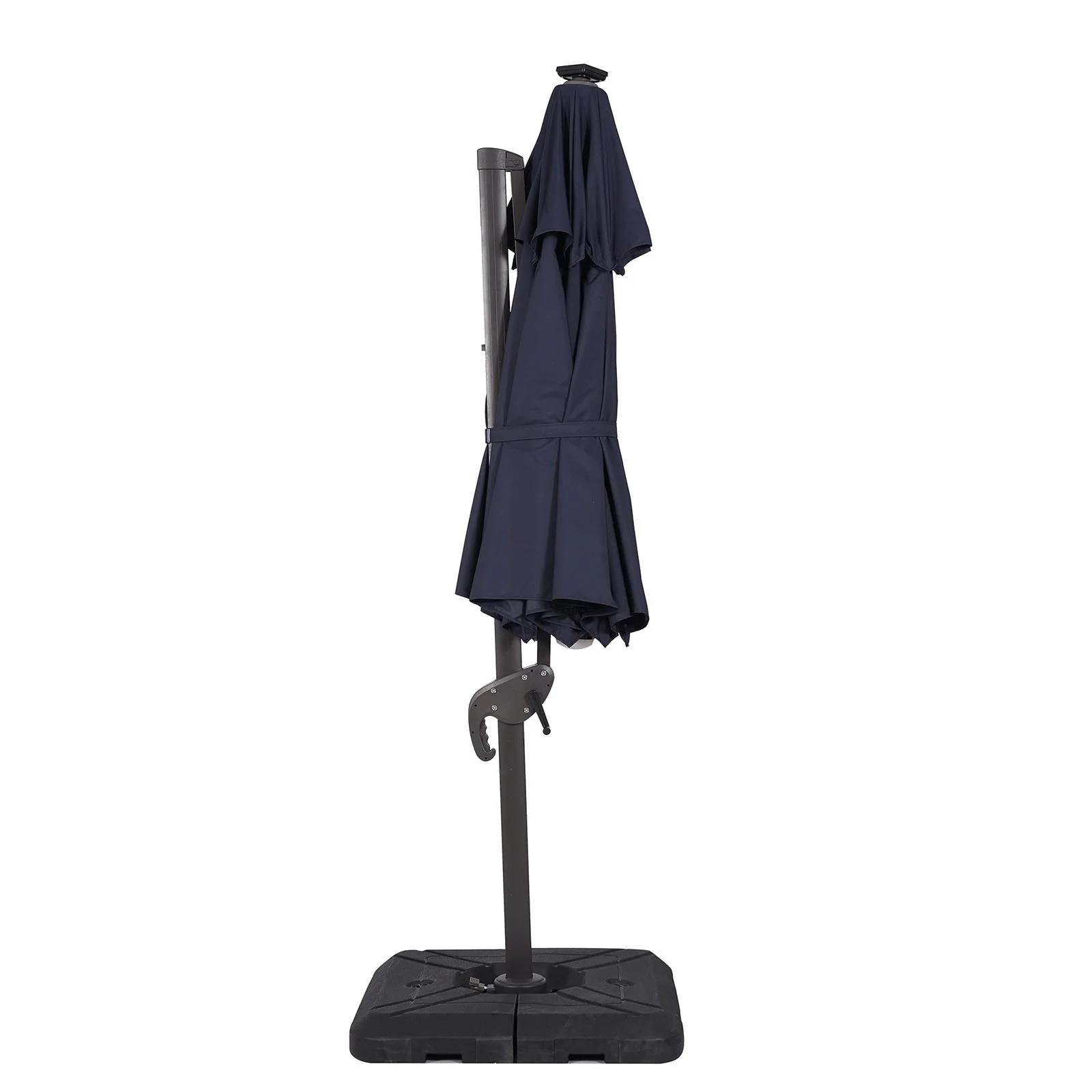 Nuti 10' Round Umbrella, LED Light, Navy + Base - Image 4