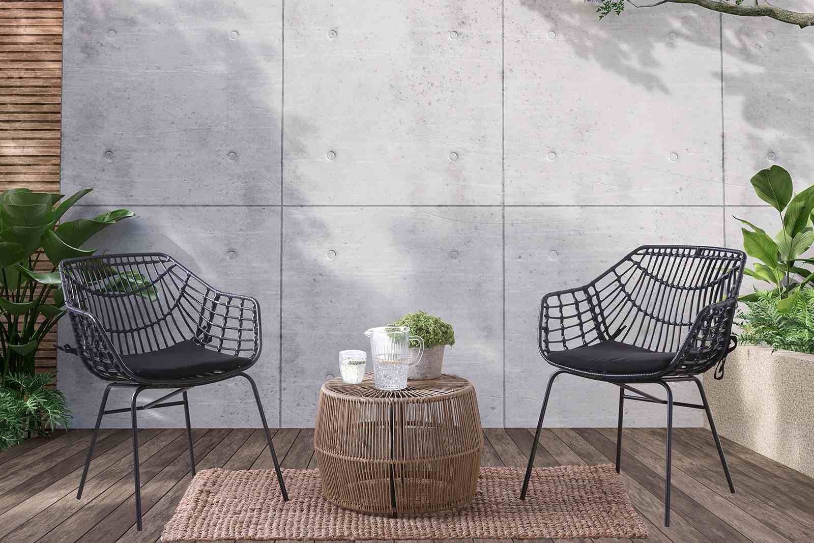 Nya Patio Chair (2/CTN), Black - Image 2