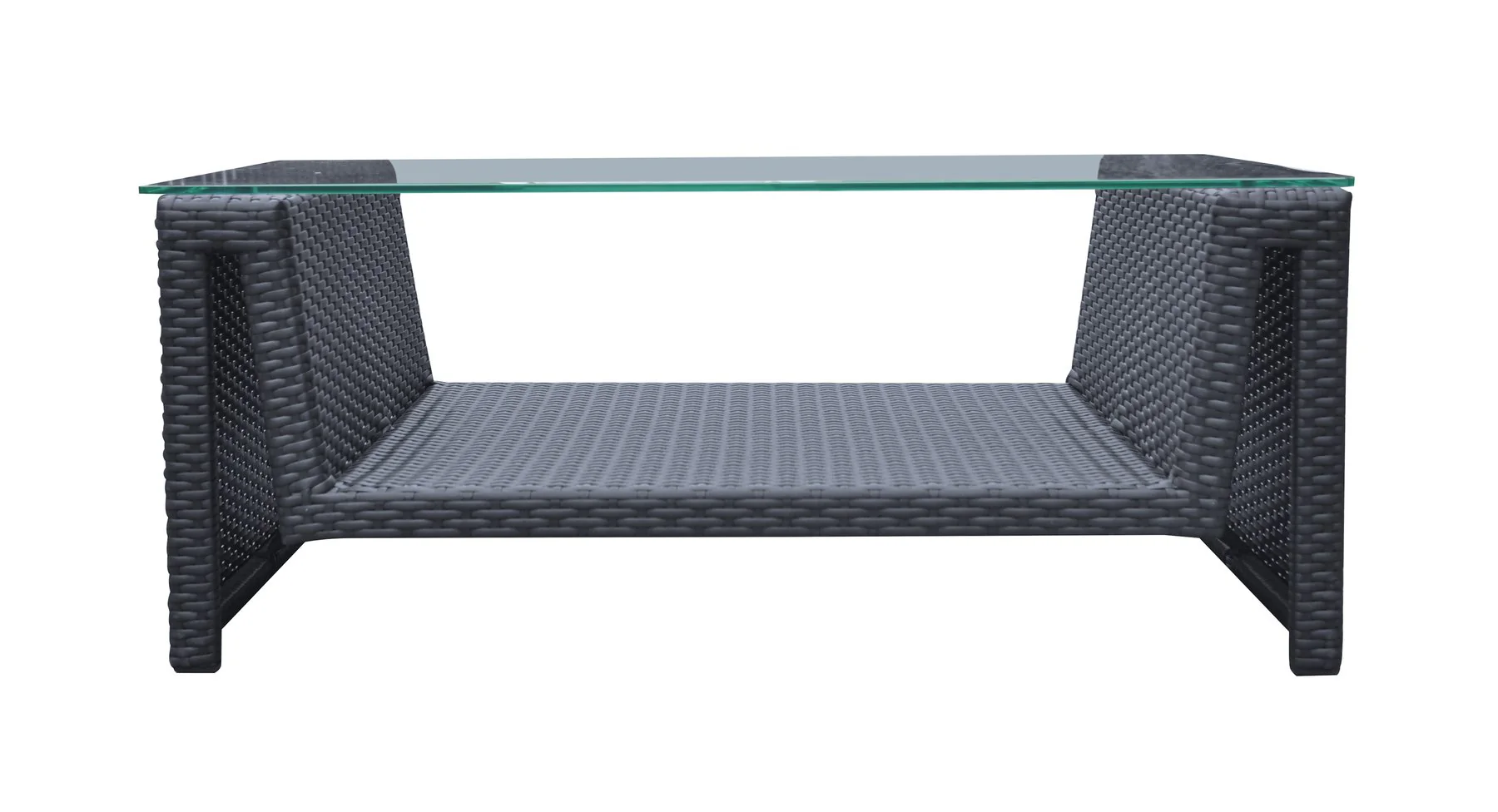 Oahu 4 piece Outdoor Wicker Patio Set with Brown Fabric Cushions and Tempered Glass Top - Image 7