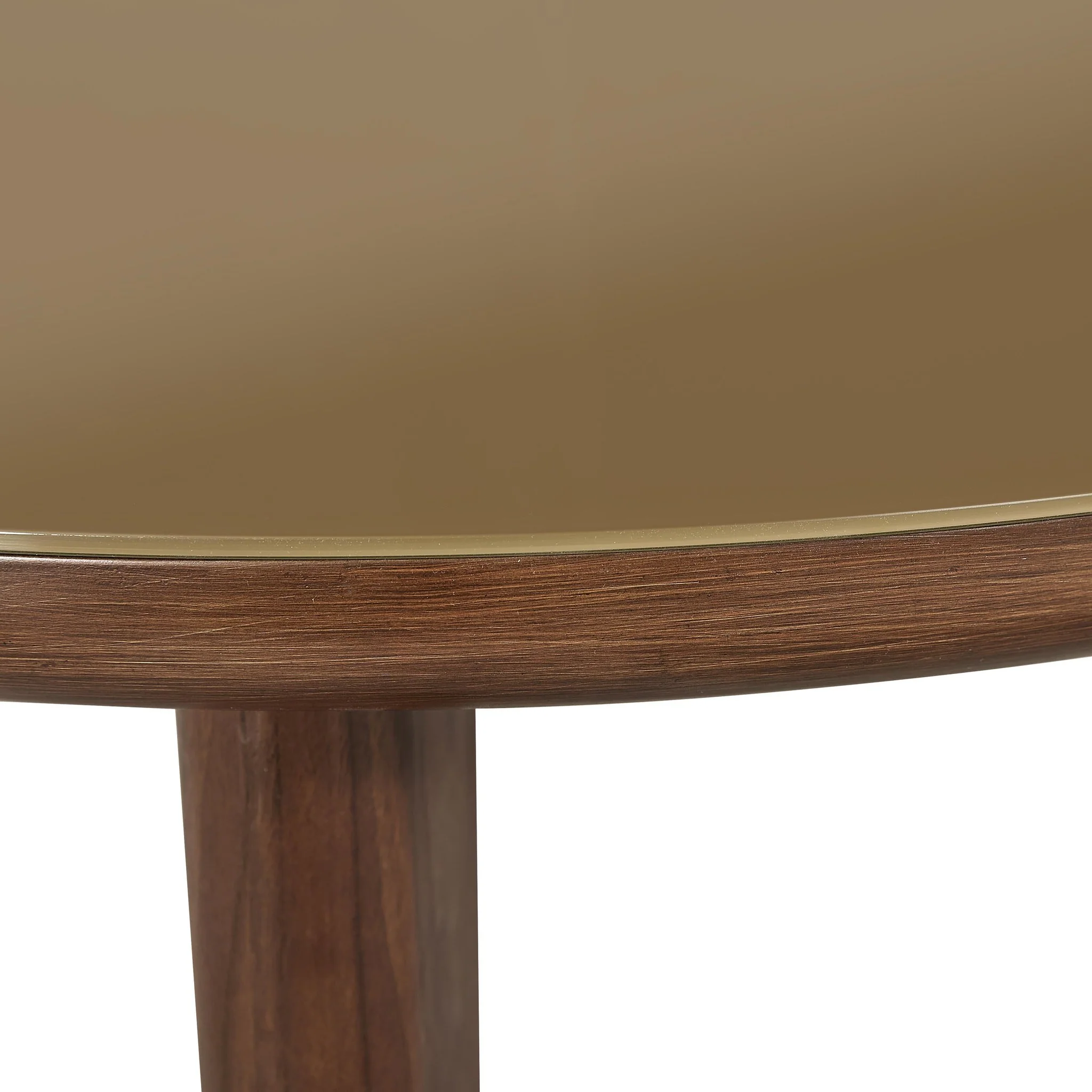 Oani Walnut and Glass Round Coffee Table - Image 5