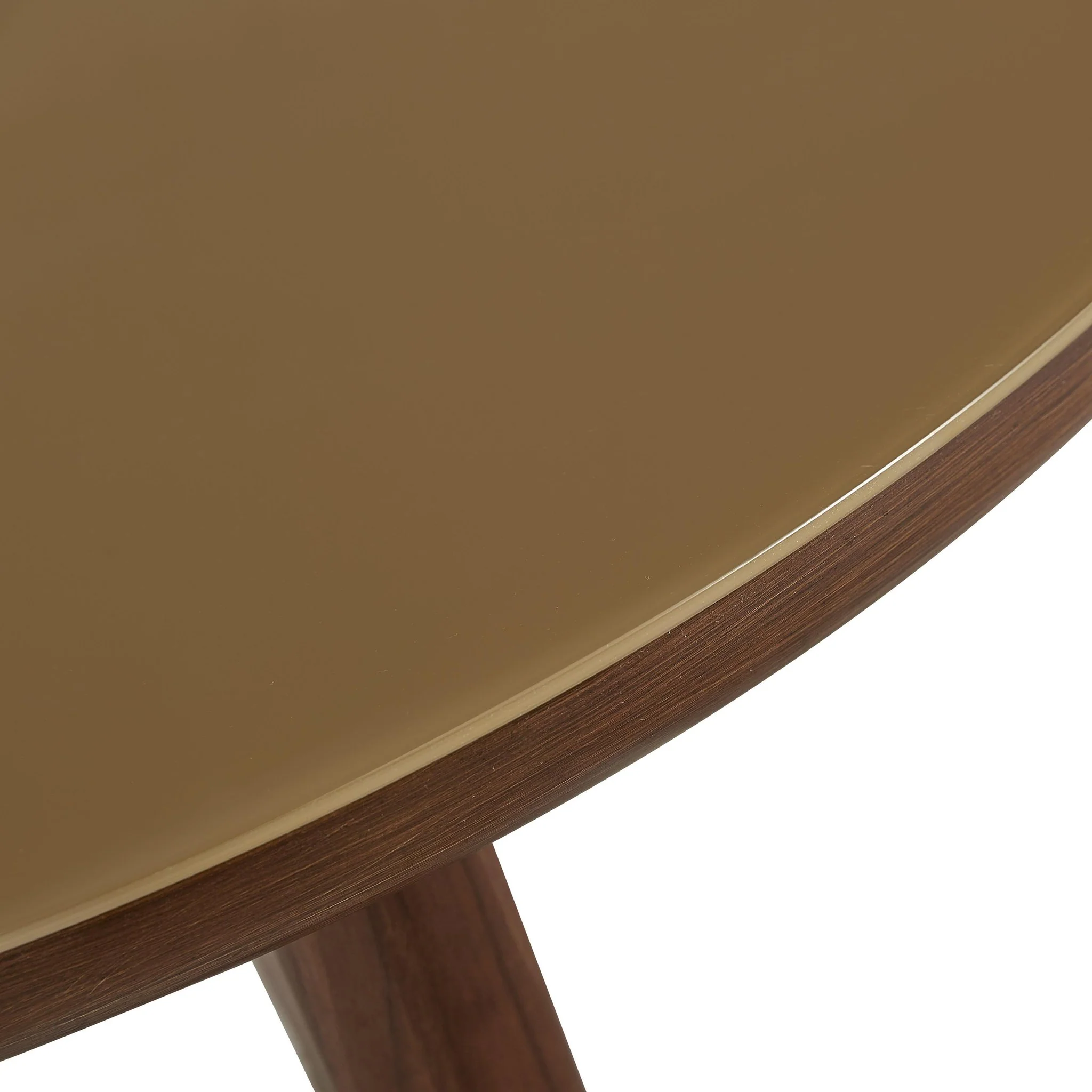Oani Walnut and Glass Round Coffee Table - Image 6