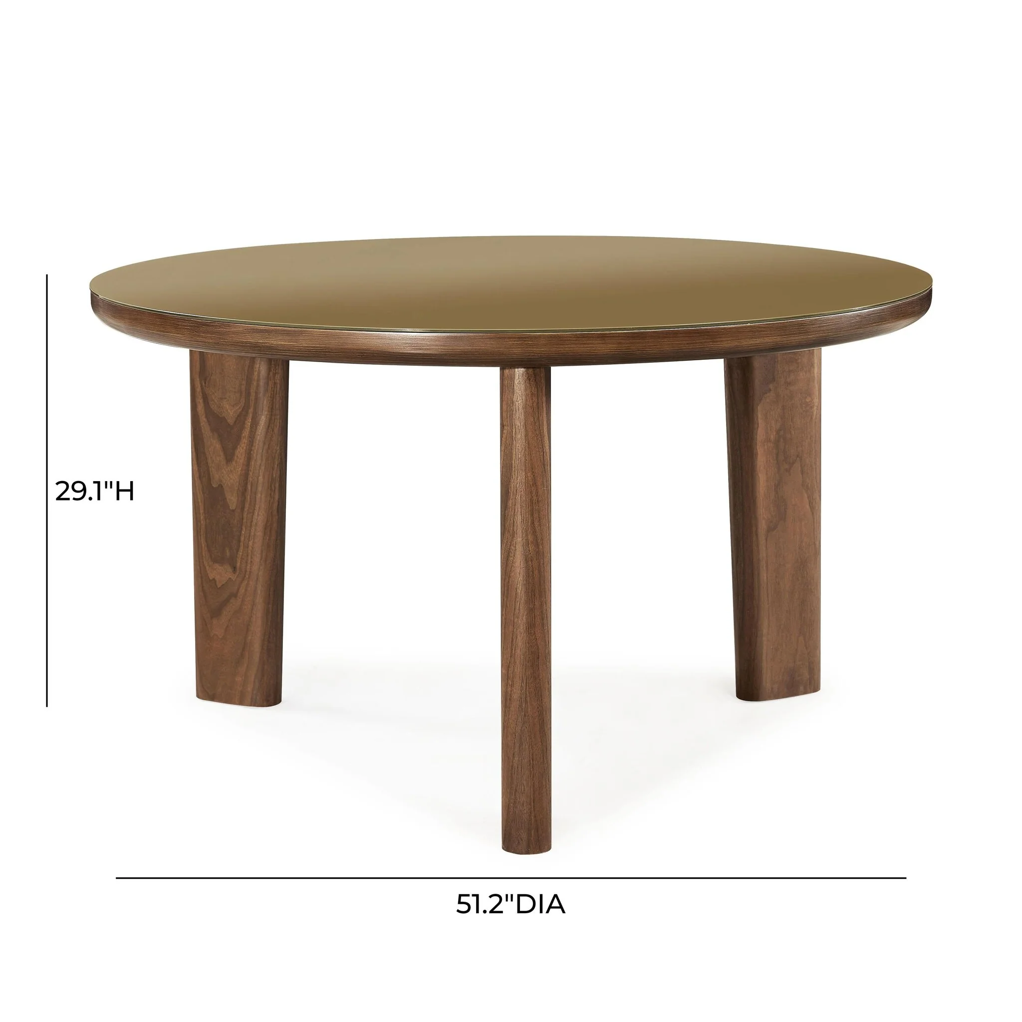 Oani Walnut and Glass Round Dining Table - Image 7