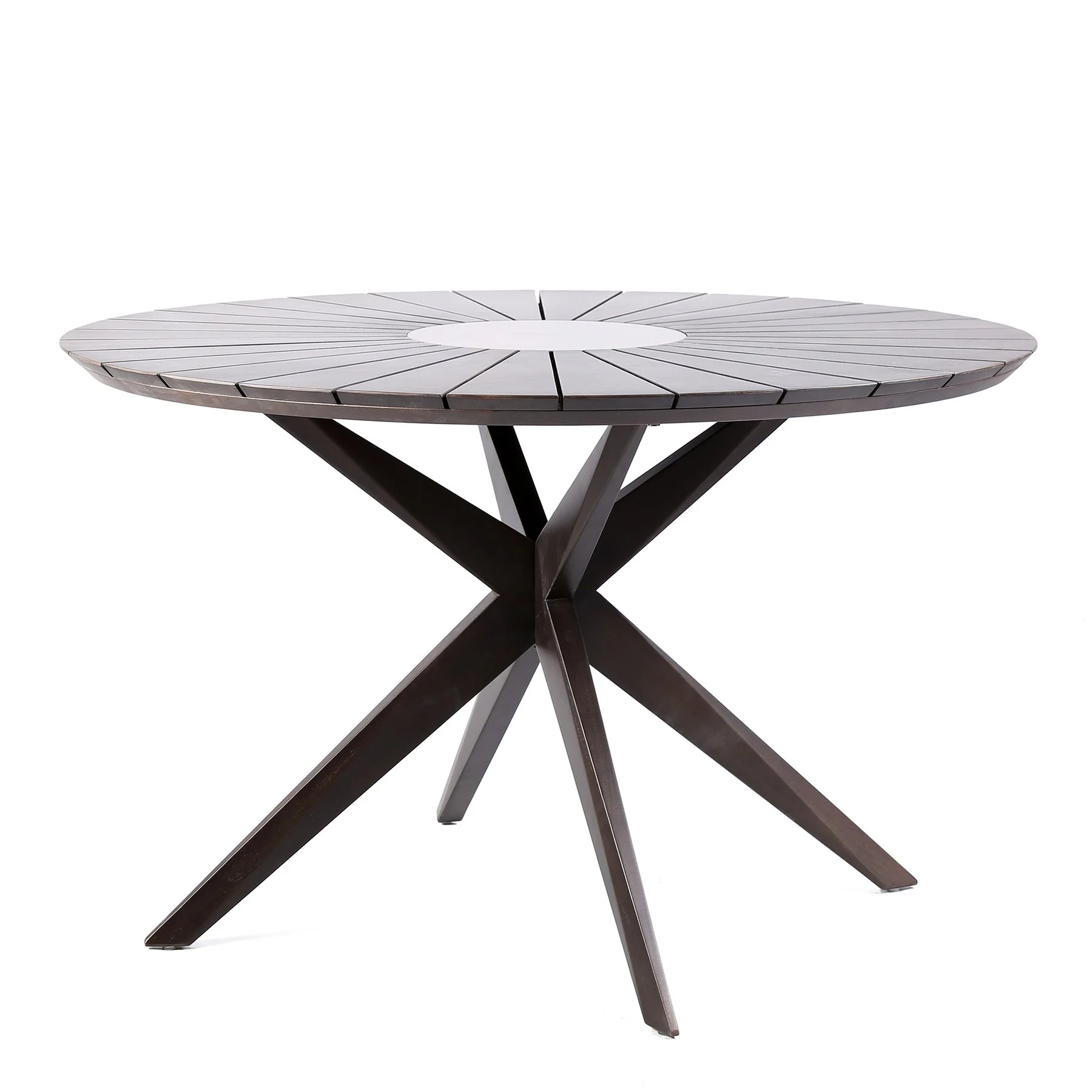 Oasis and Island Outdoor 5 Piece Dark Eucalyptus and Stone Dining Set - Image 5