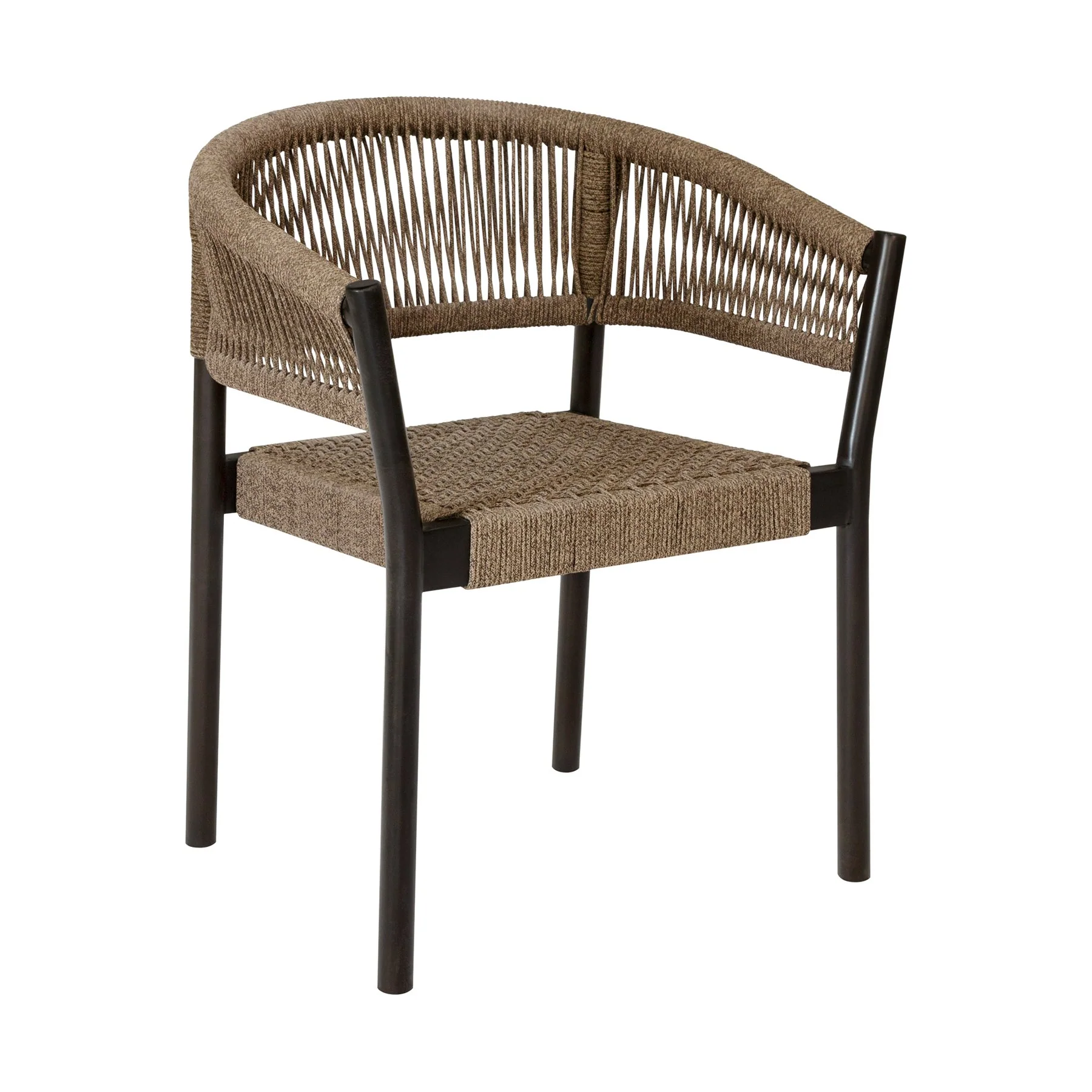 Oasis Doris Outdoor Patio 5 Piece Round Dining Set in Eucalyptus Wood with Truffle Rope - Image 2