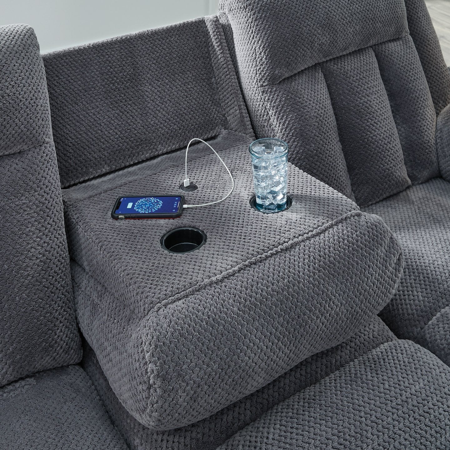 Observation Power Reclining Sofa with Drop Down Table - Image 10