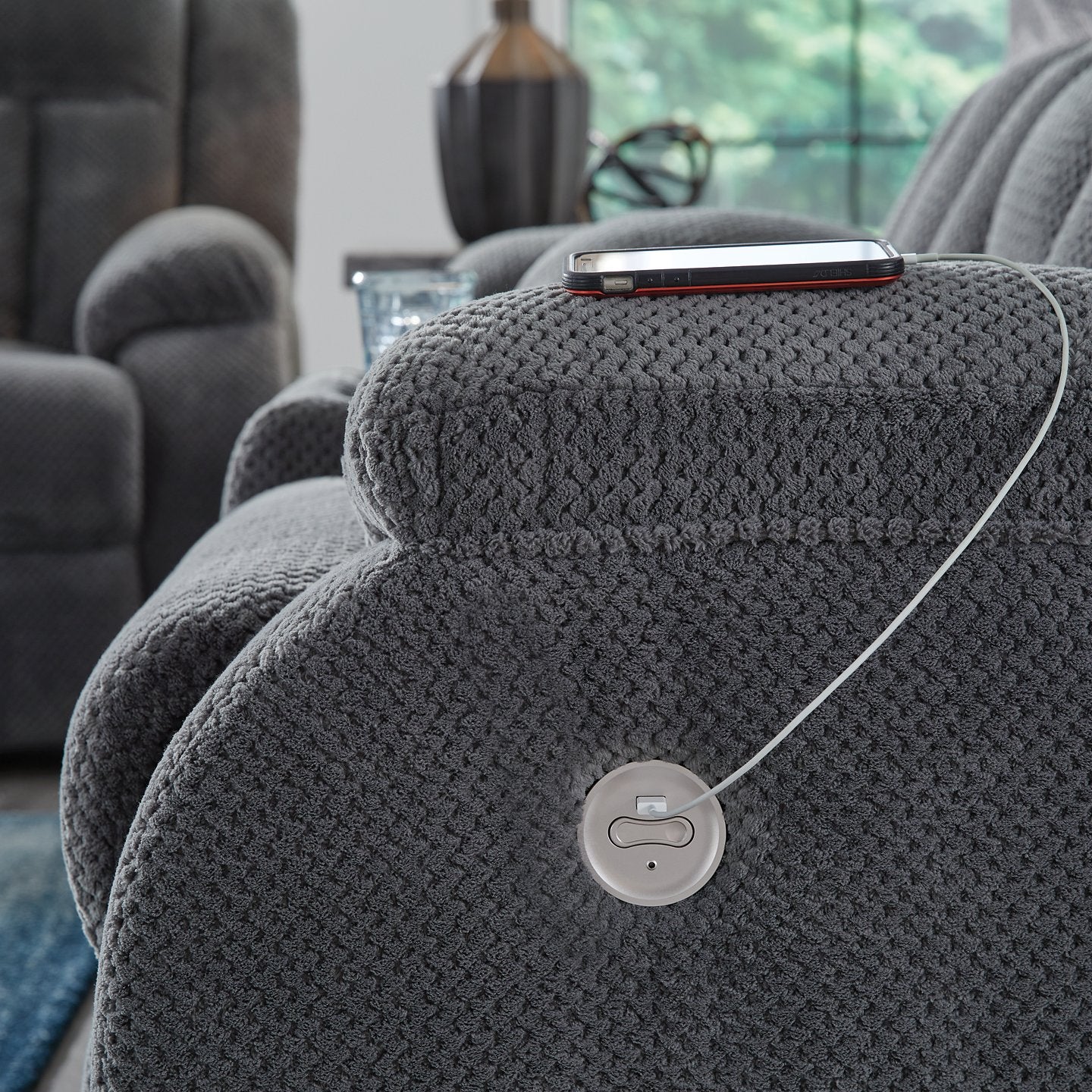 Observation Power Reclining Sofa with Drop Down Table - Image 11