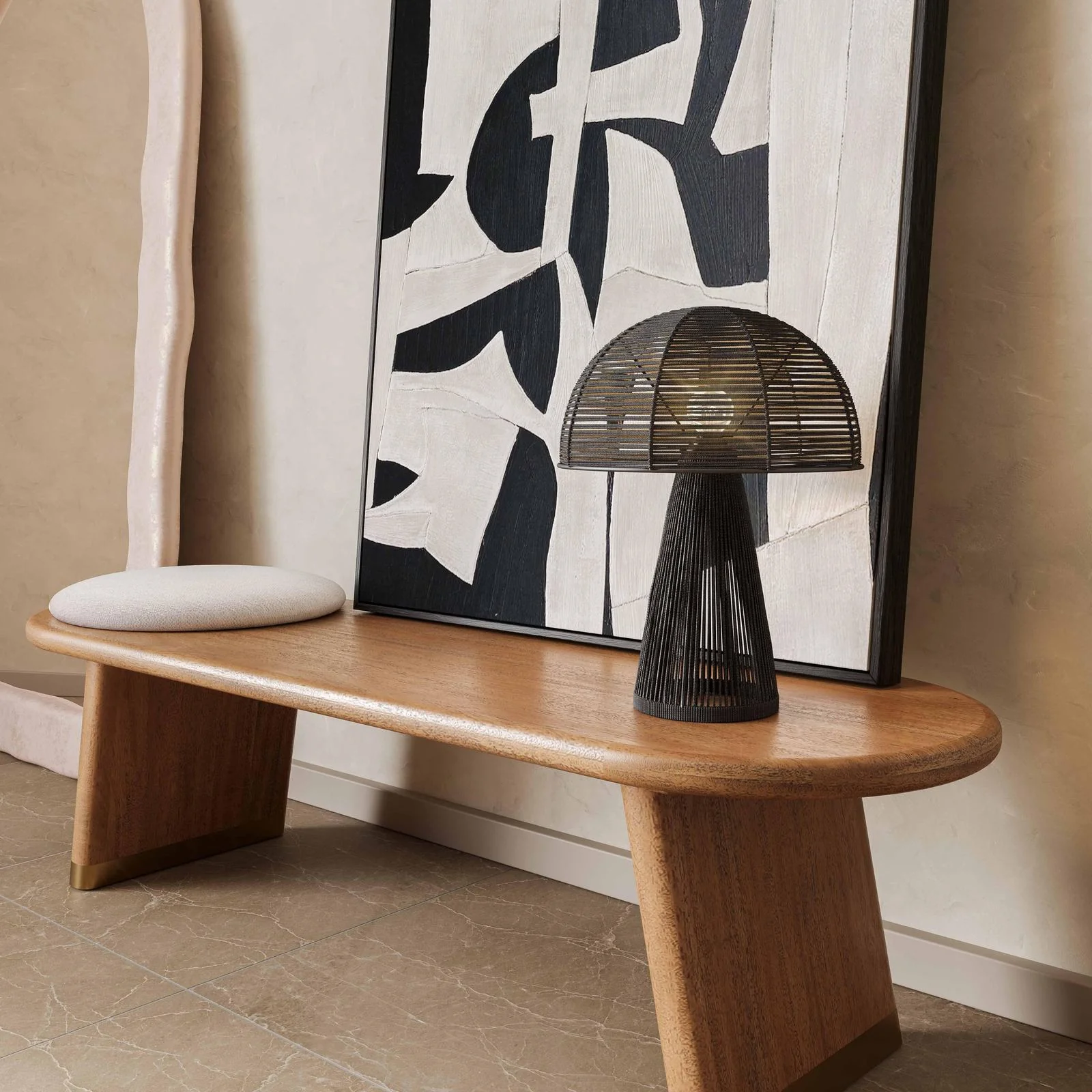 Oddy Black Jute Table Lamp - Image 2