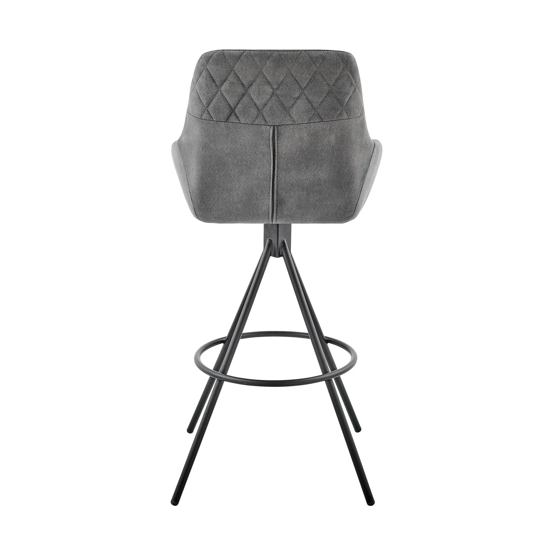Odessa 26" Counter Height Bar Stool in Charcoal Fabric and Black Finish - Image 5