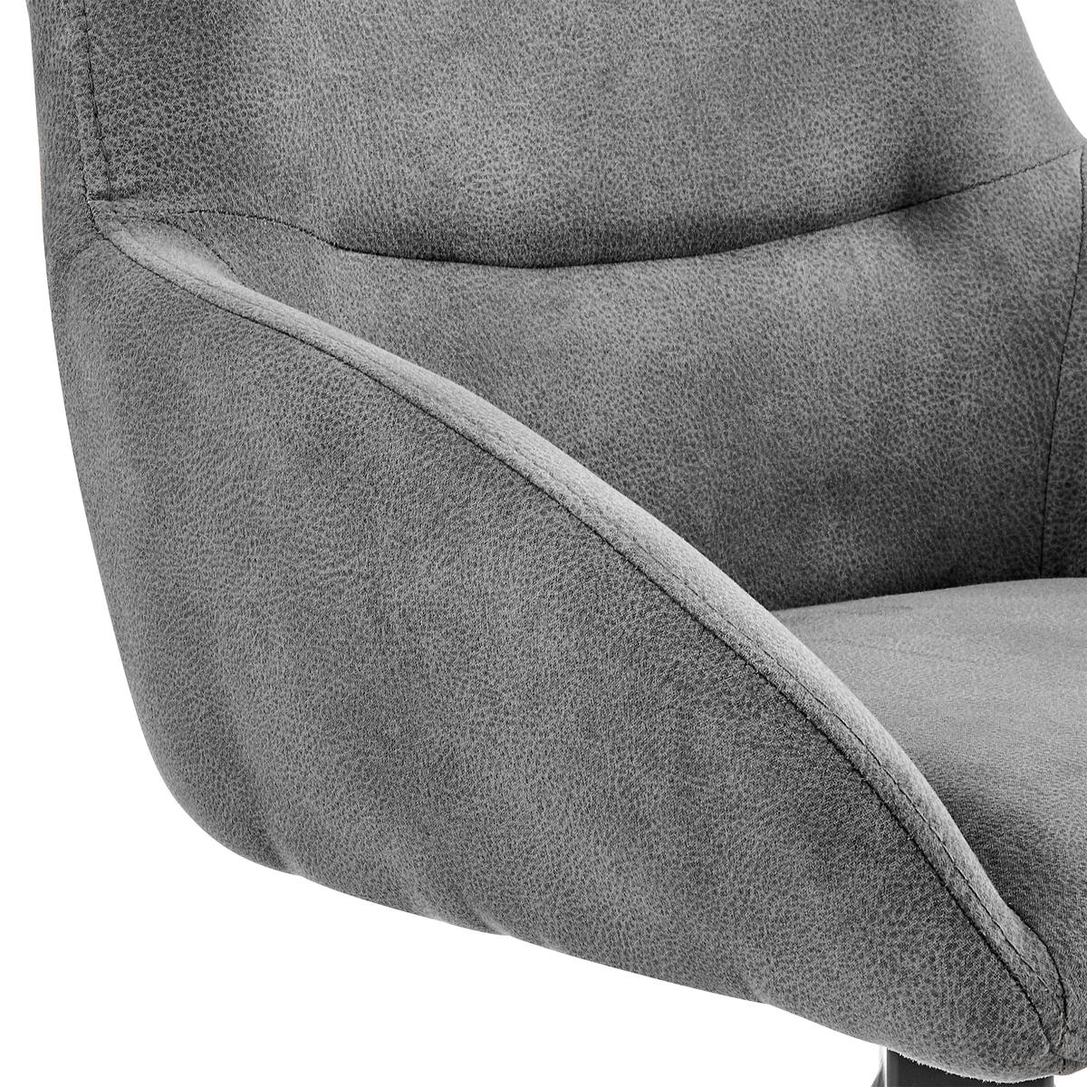 Odessa 26" Counter Height Bar Stool in Charcoal Fabric and Black Finish - Image 6