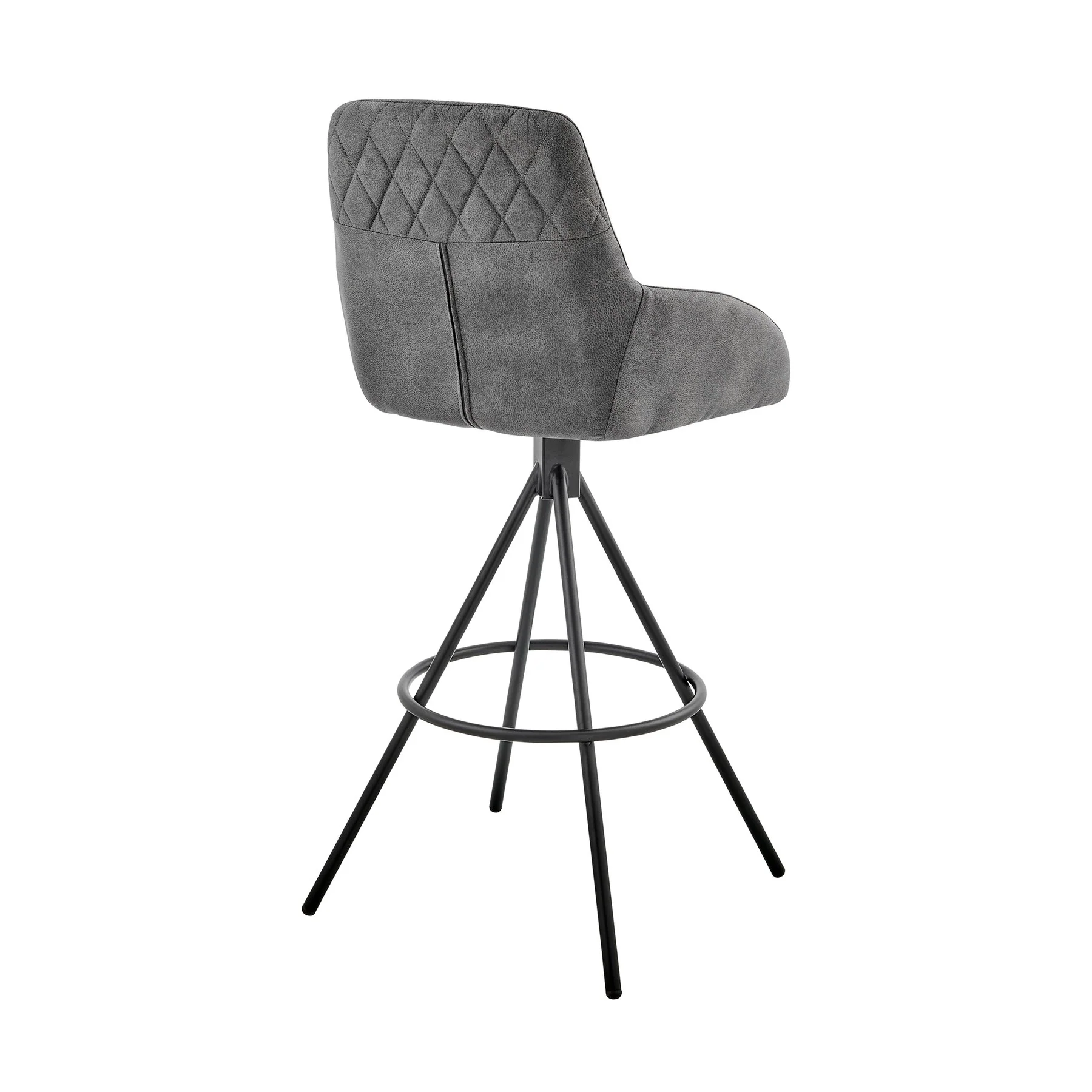 Odessa 30" Bar Height Bar Stool in Charcoal Fabric and Black Finish - Image 4