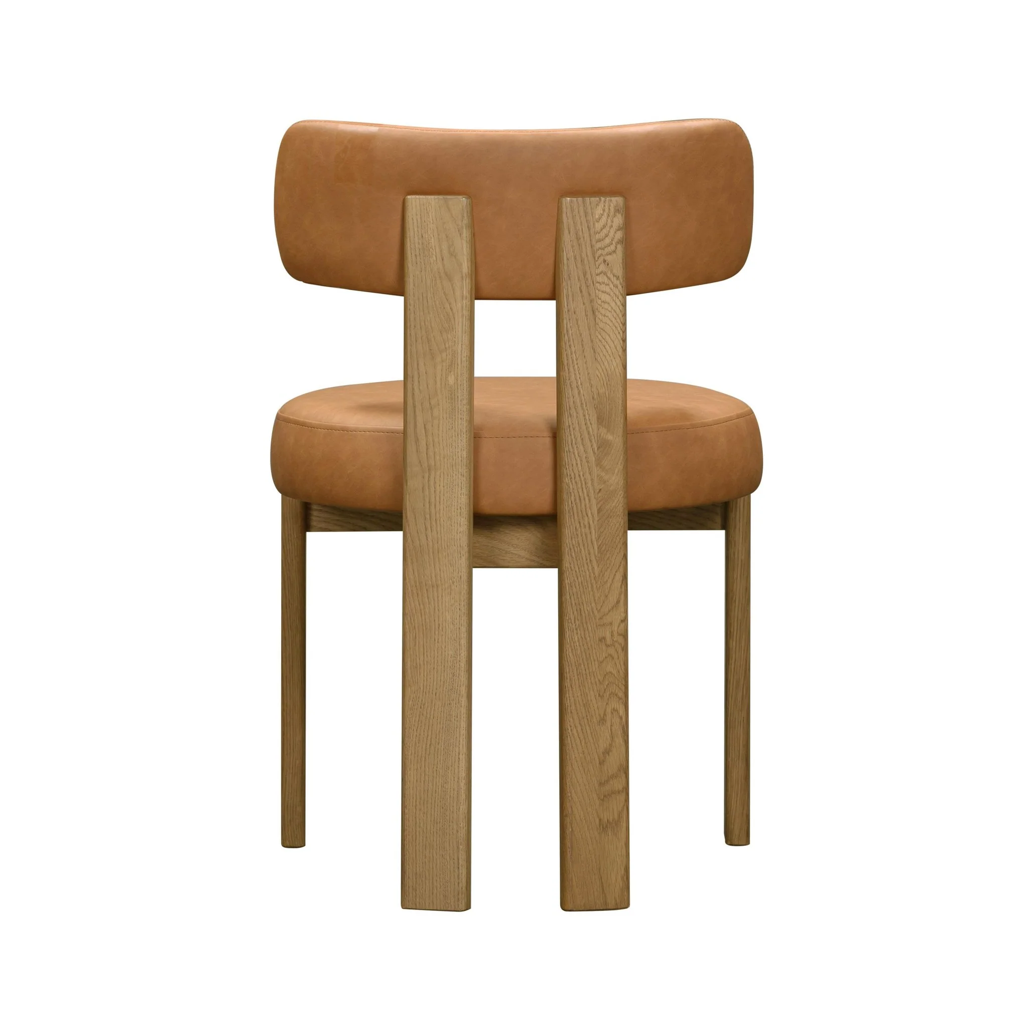 Odessa Saddle Brown Vegan Leather Dining Chair - Image 5