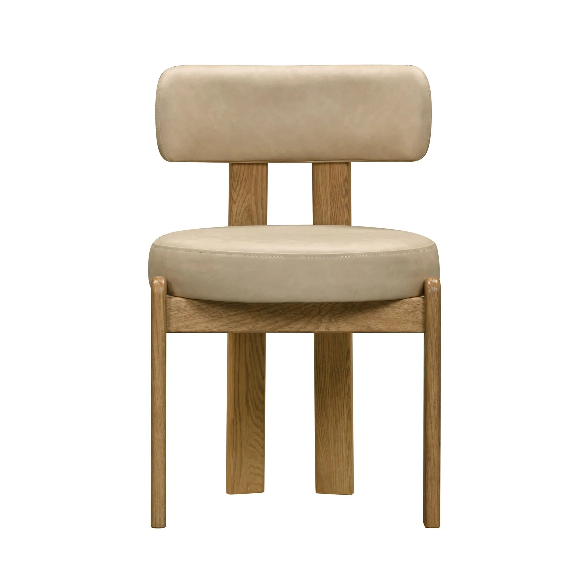 Odessa Taupe Vegan Leather Dining Chair - Image 3