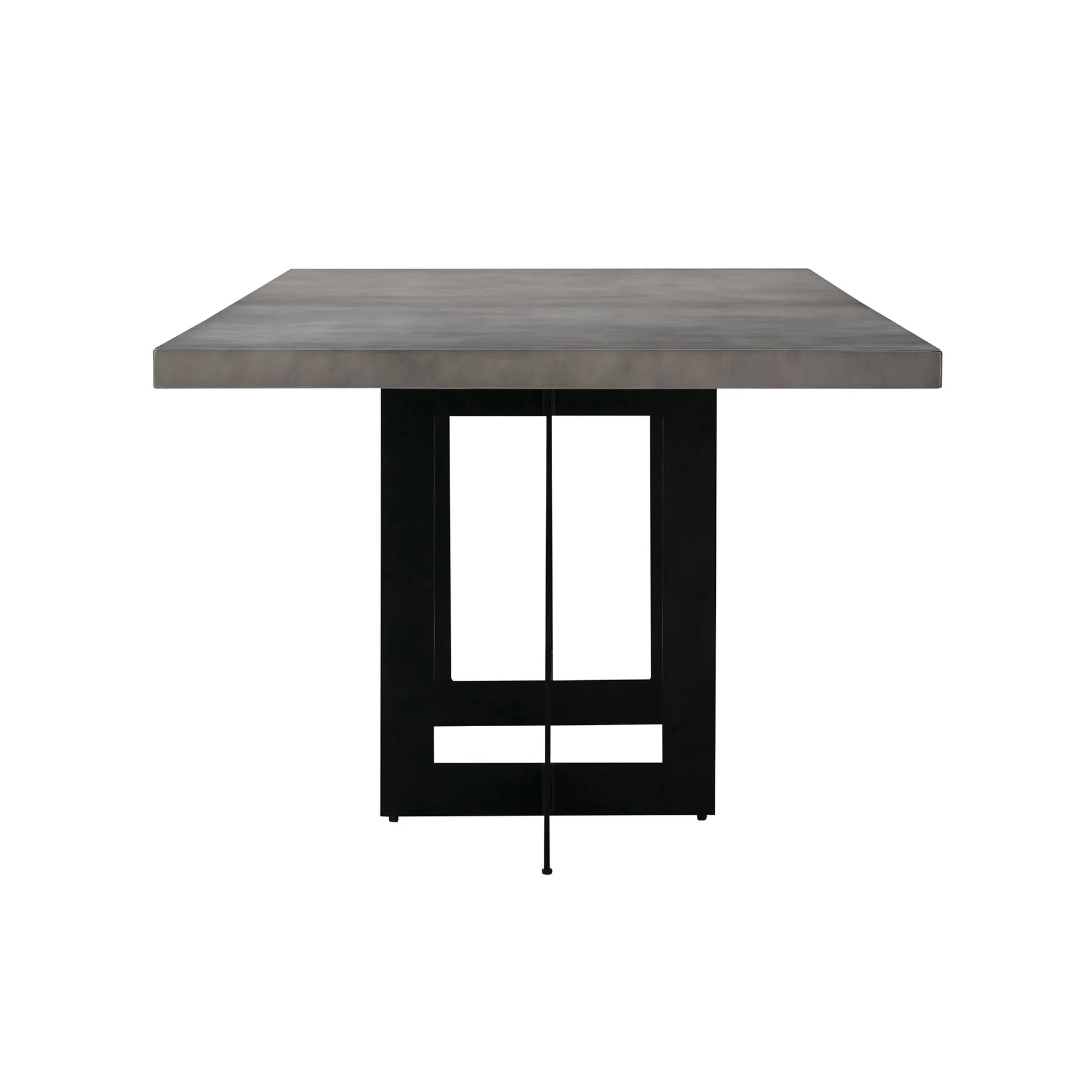 Odet Rectangular 87" Dining Table in Concrete and Black Metal - Image 3