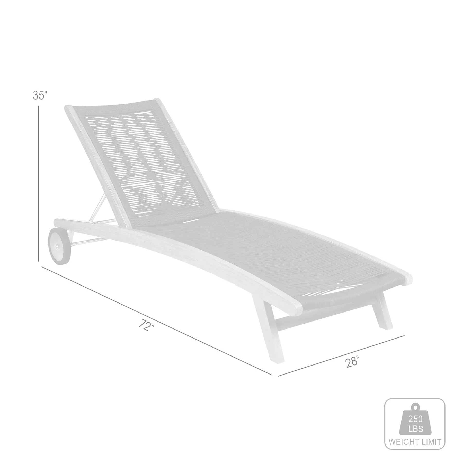Odette Outdoor Patio Adjustable Chaise Lounge Chair in Eucalyptus Wood and Charcoal Rope - Image 10
