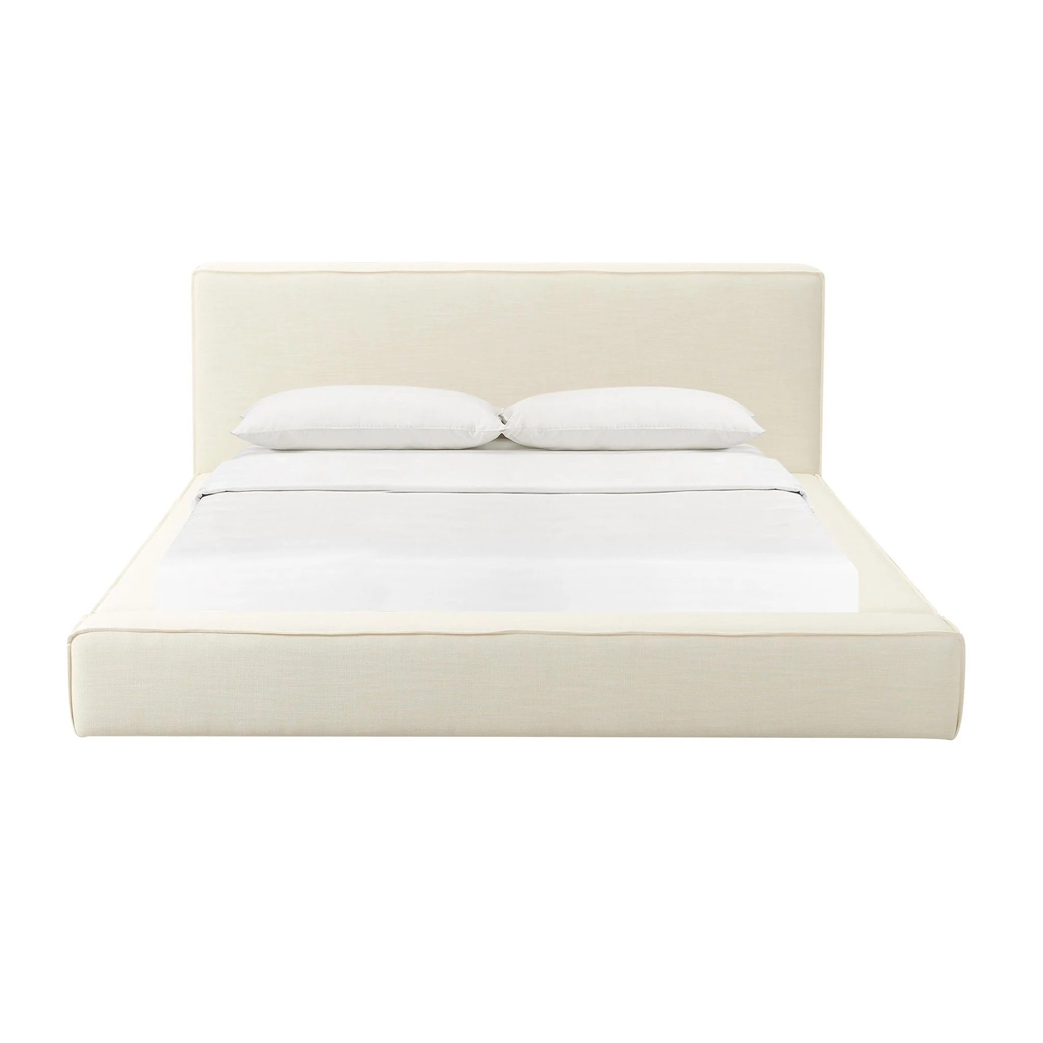 Olafur Cream Linen Queen Bed - Image 3