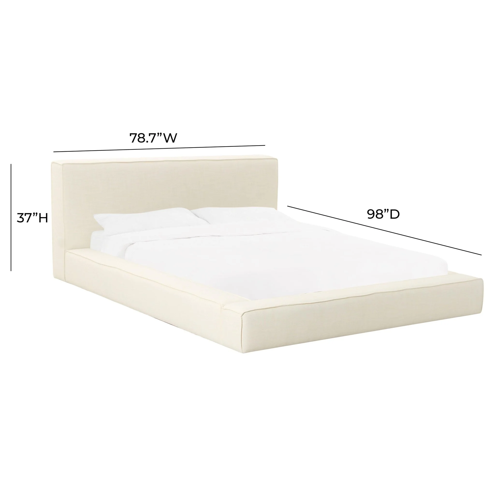 Olafur Cream Linen Queen Bed - Image 7