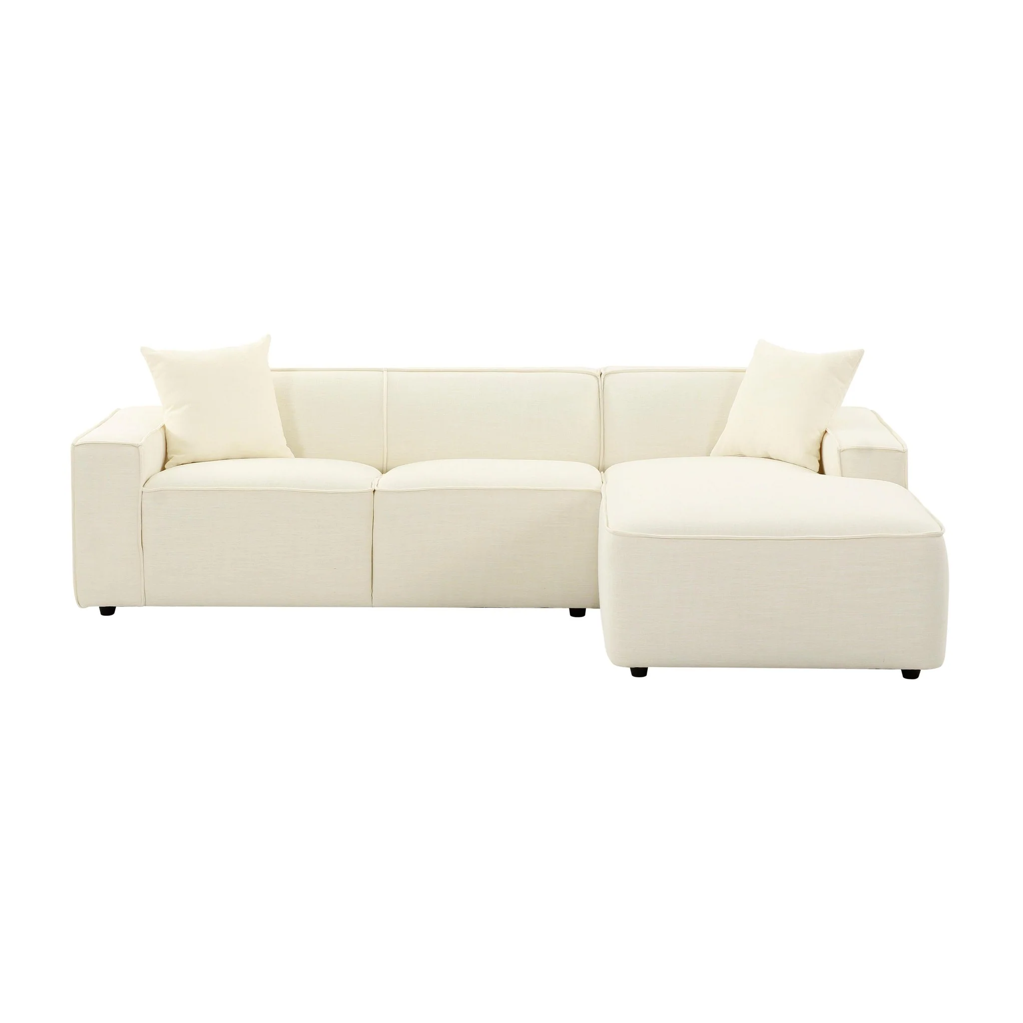 Olafur Cream Linen Sectional - RAF - Image 3