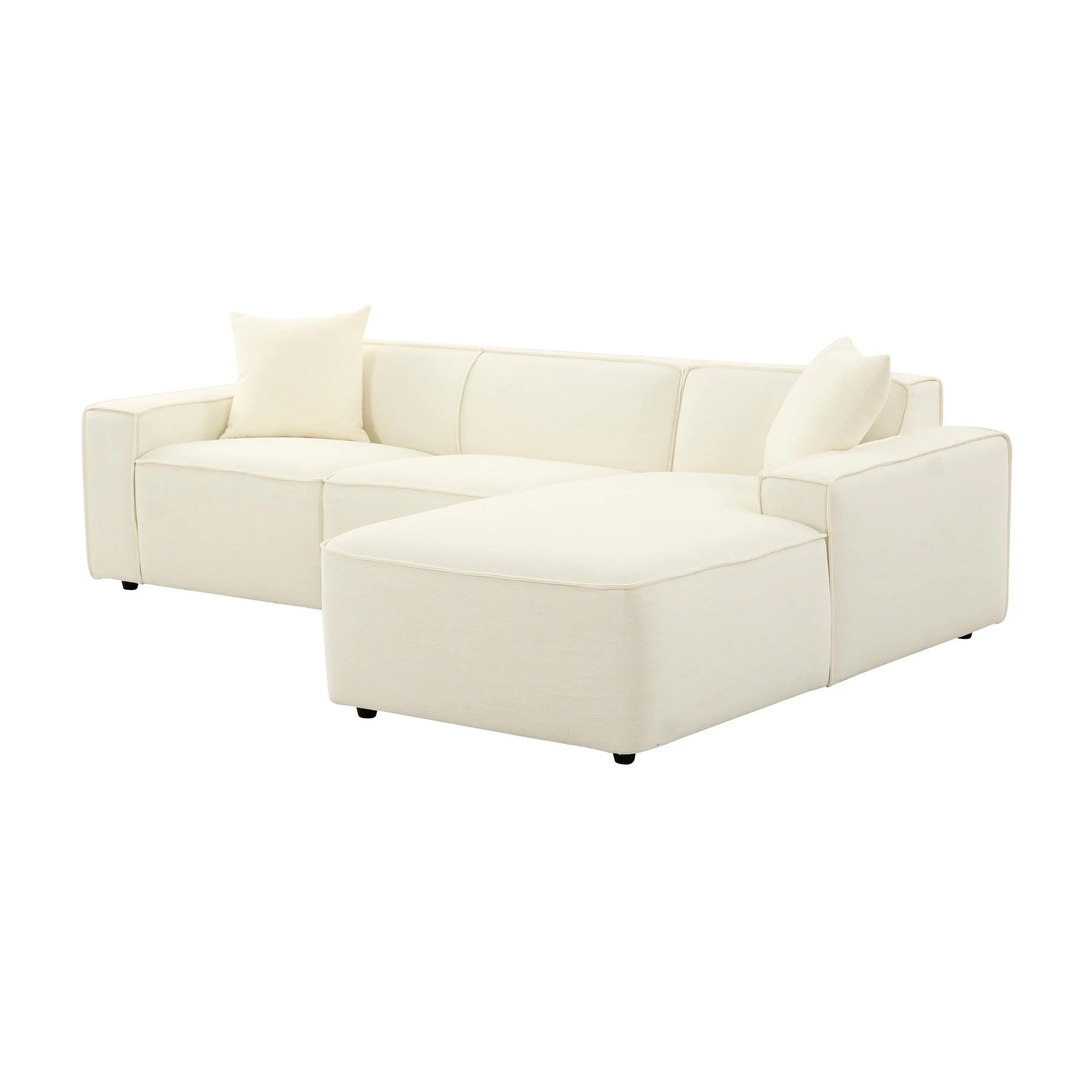 Olafur Cream Linen Sectional - RAF - Image 4