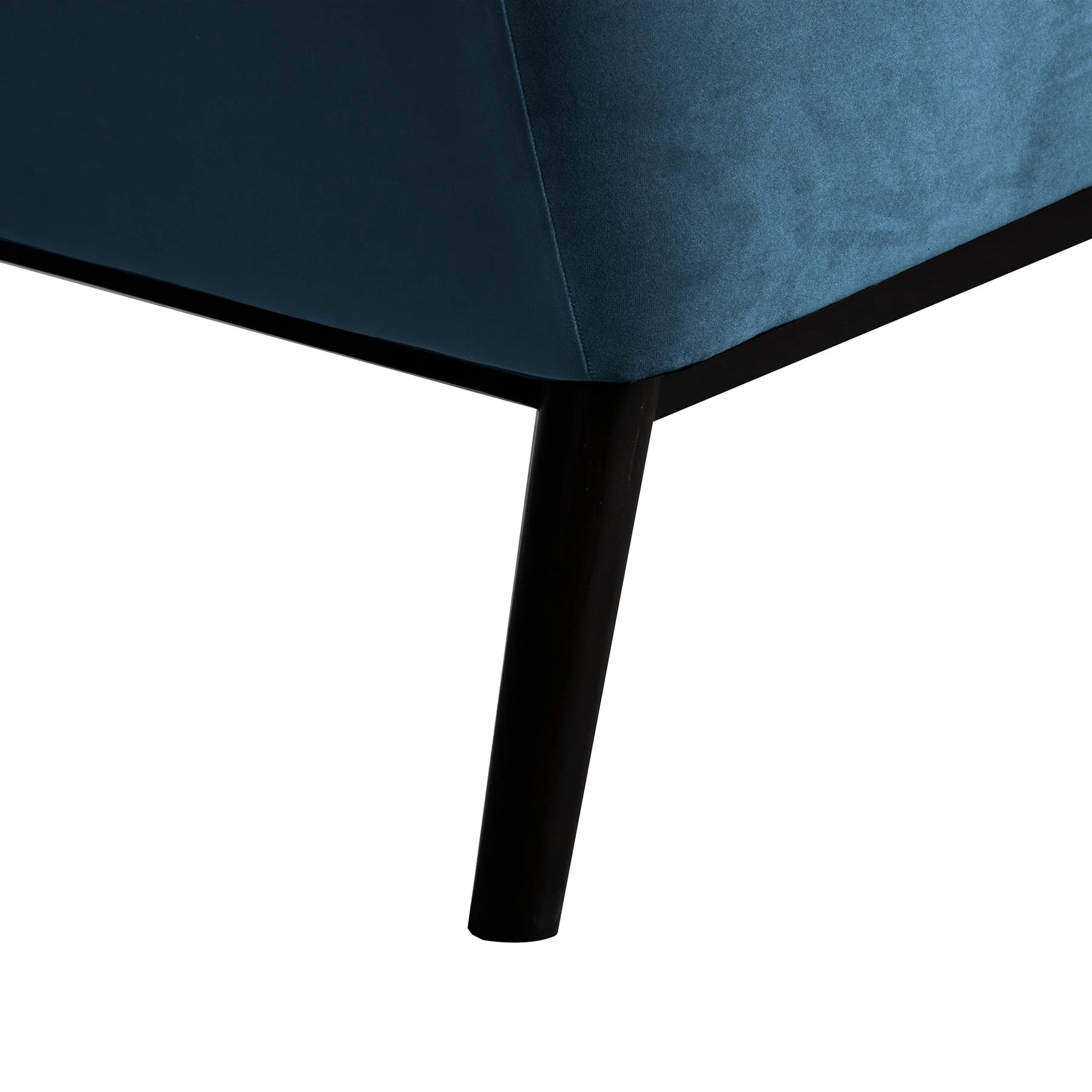 Oliver Blue Velvet Modern Accent Chair with Wood Legs - Image 5