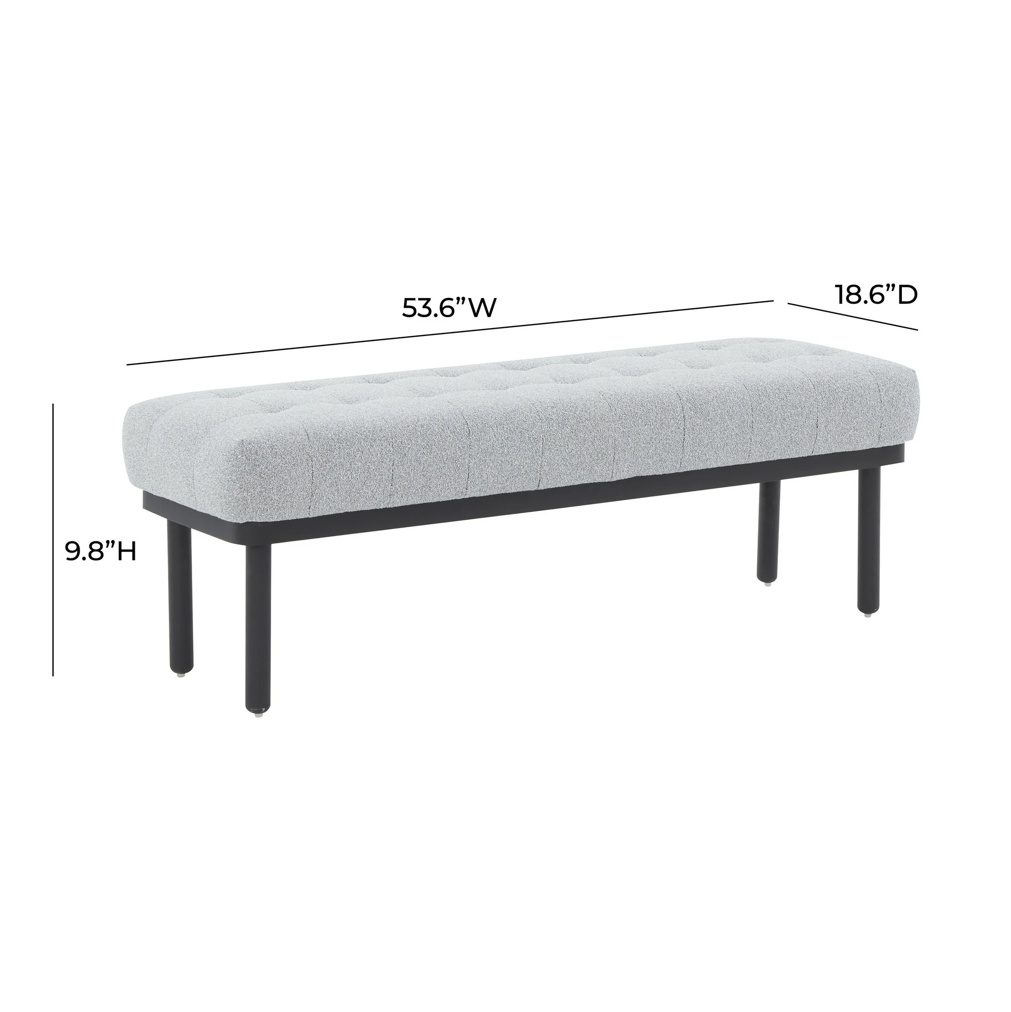 Olivia Grey Boucle Bench - Image 6
