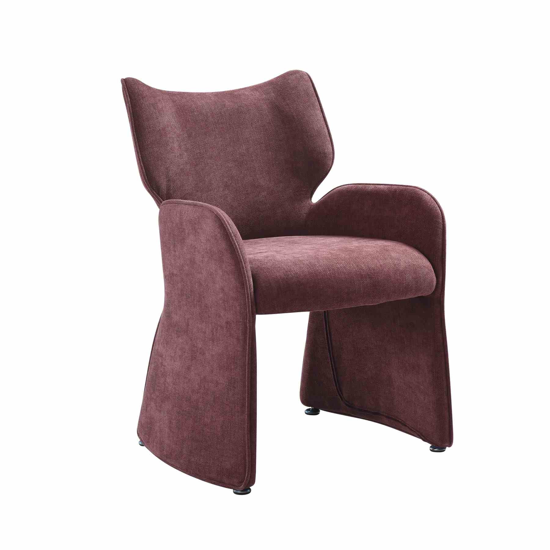 Olivia Modern 7-Piece Dining Set with Plum Upholstered Chairs and Tempered Glass Tabletop - Image 6