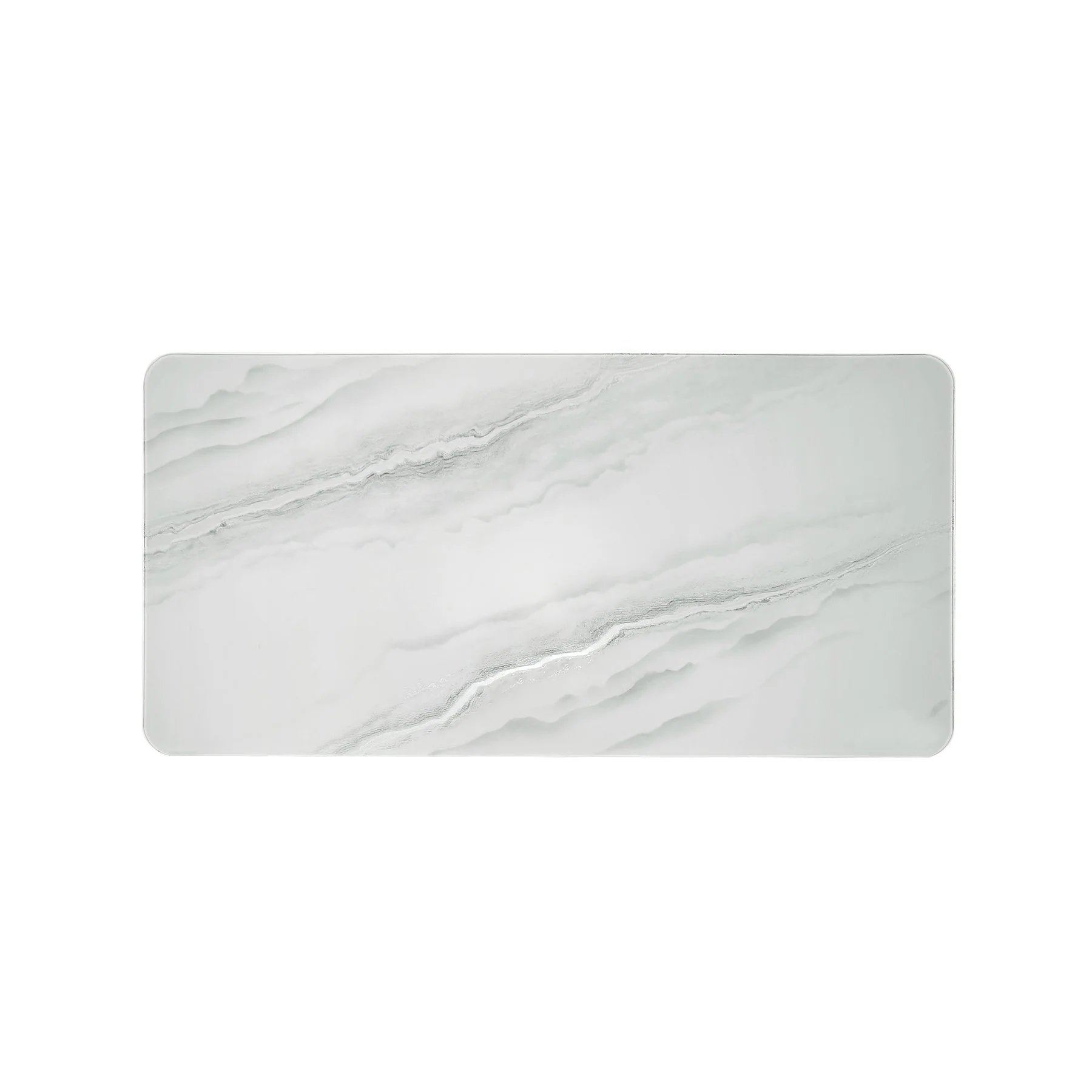 Olivia Modern 79 in. Rectangular Dining Table with White Tempered Glass Table Top - Seats up to 6 - Image 5