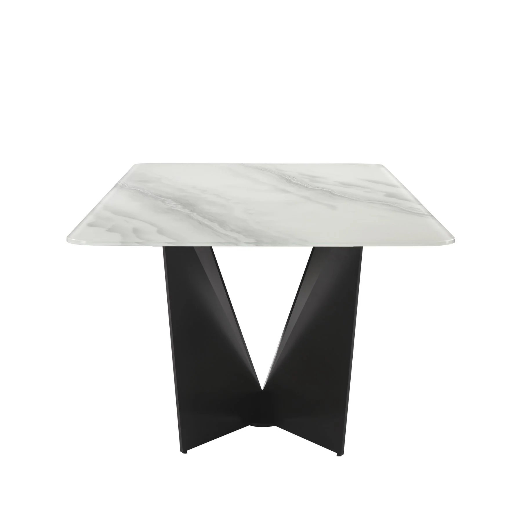 Olivia Modern 8-Piece Dining Set with Tempered Glass Table, Gray Upholstered Armchairs, and 3-Door Sideboard - Image 3