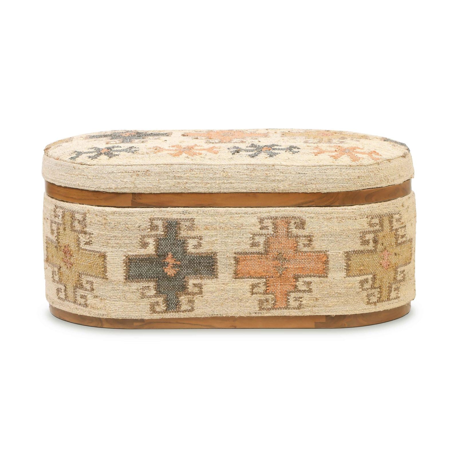 Olivier Cotton Oval Storage Ottoman - Image 4