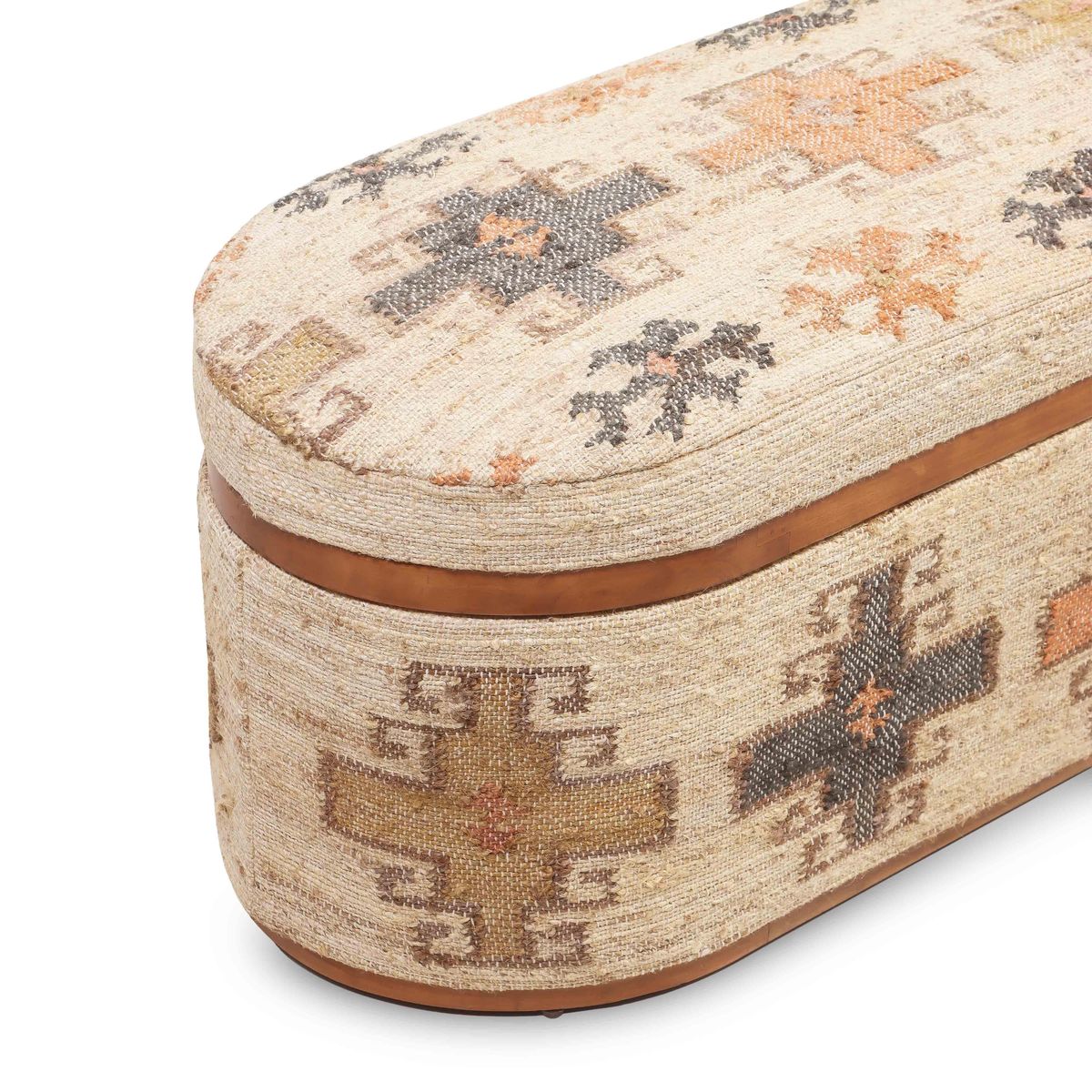 Olivier Cotton Oval Storage Ottoman - Image 8