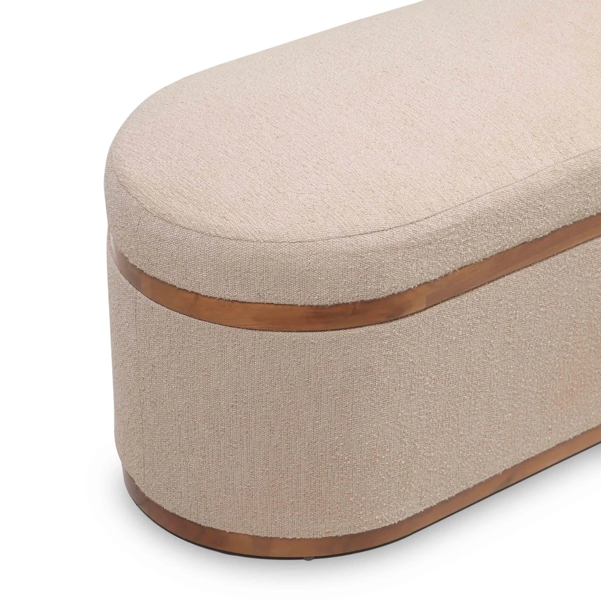 Olivier Ivory Boucle Oval Storage Ottoman - Image 8