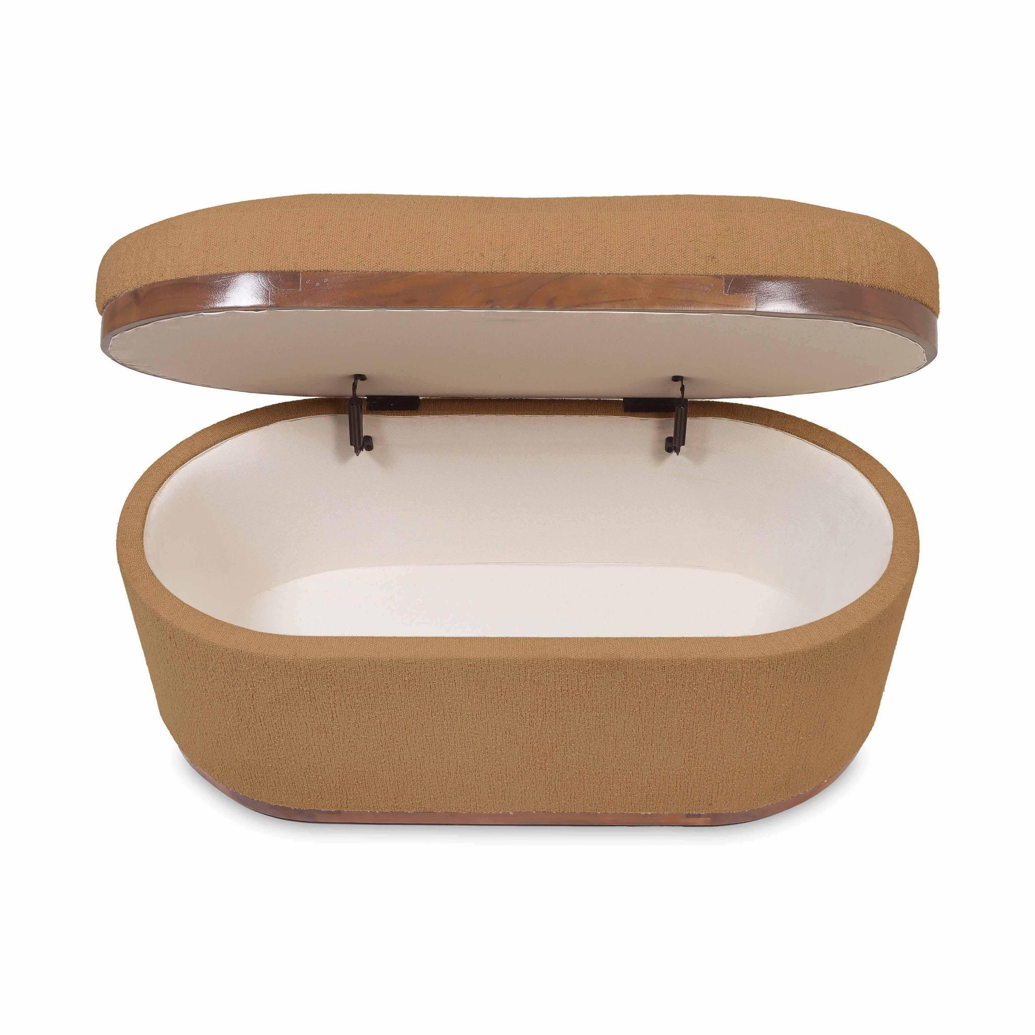 Olivier Peach Boucle Oval Storage Ottoman - Image 7