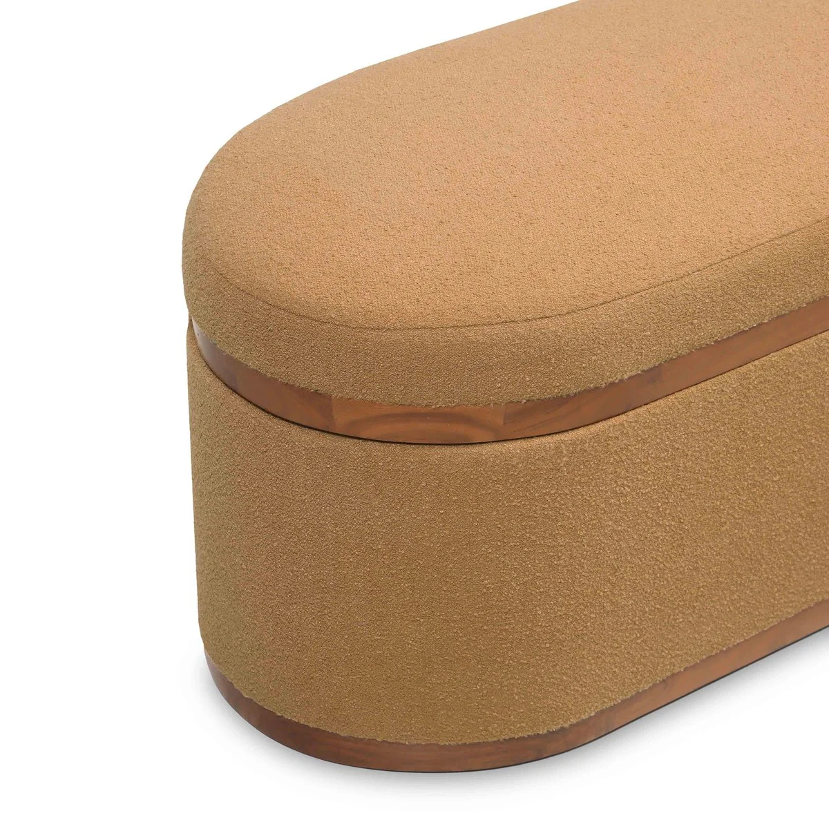 Olivier Peach Boucle Oval Storage Ottoman - Image 8